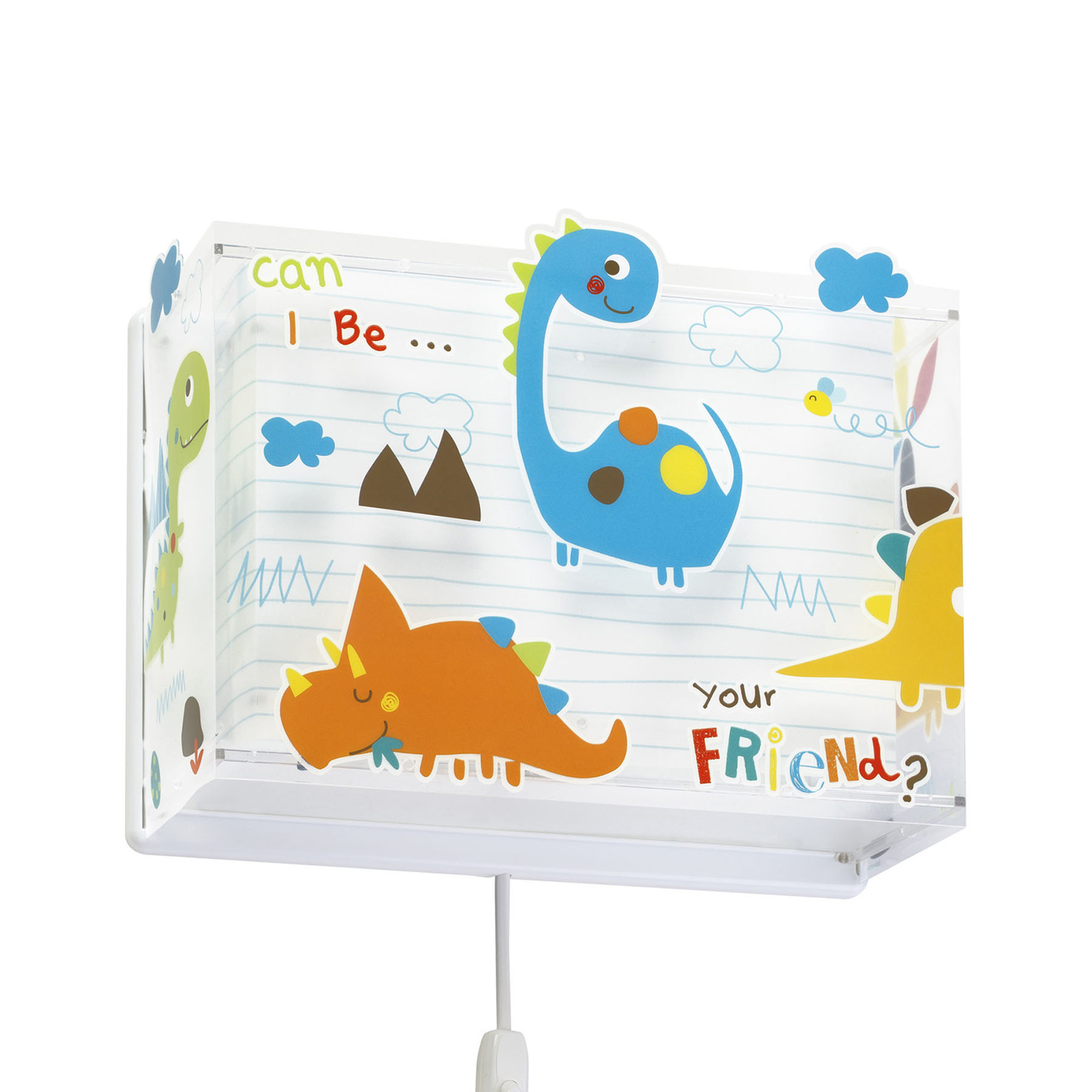 Aplique de pared infantil Dino con enchufe