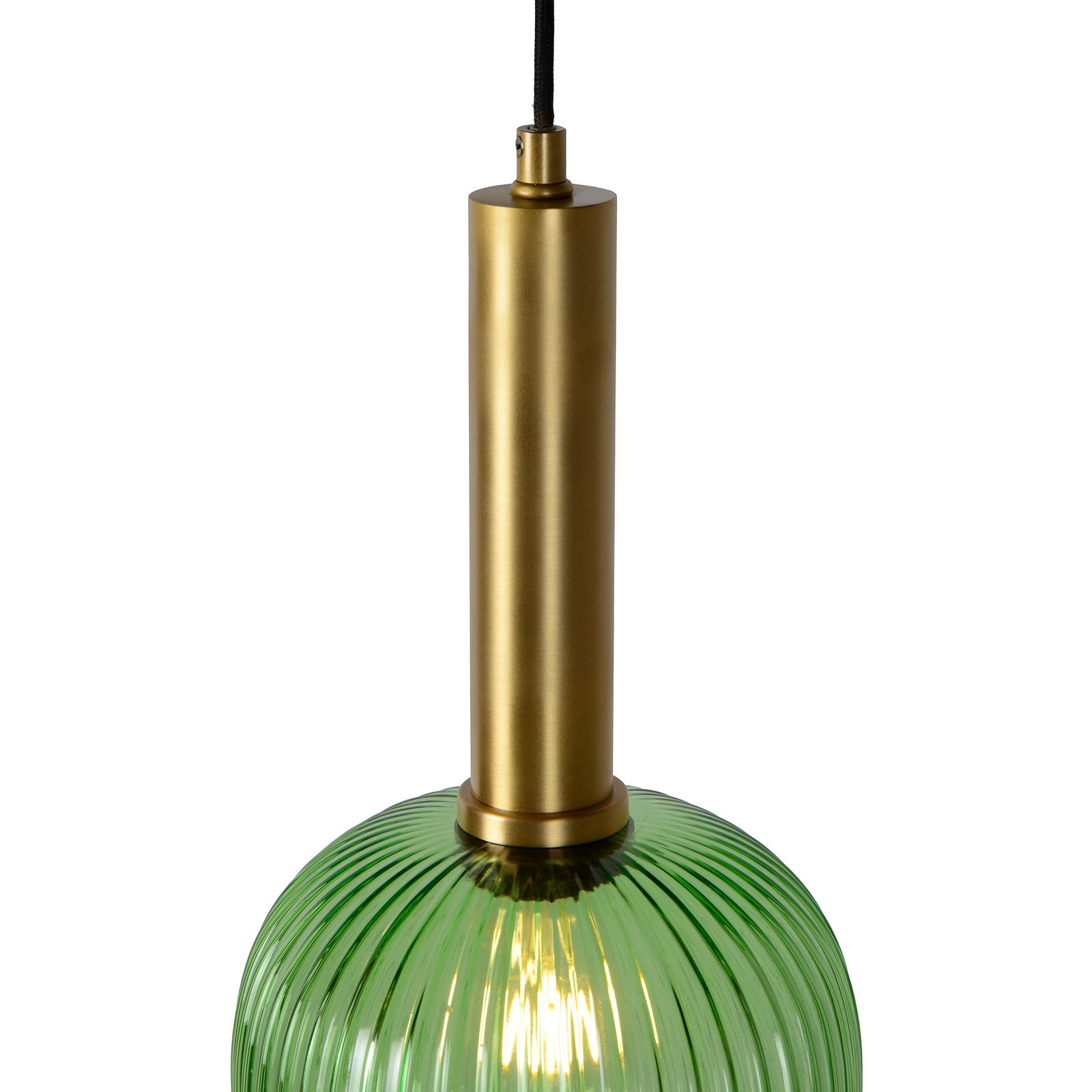 Steklena viseča svetilka Maloto, Ø 20 cm, zelena