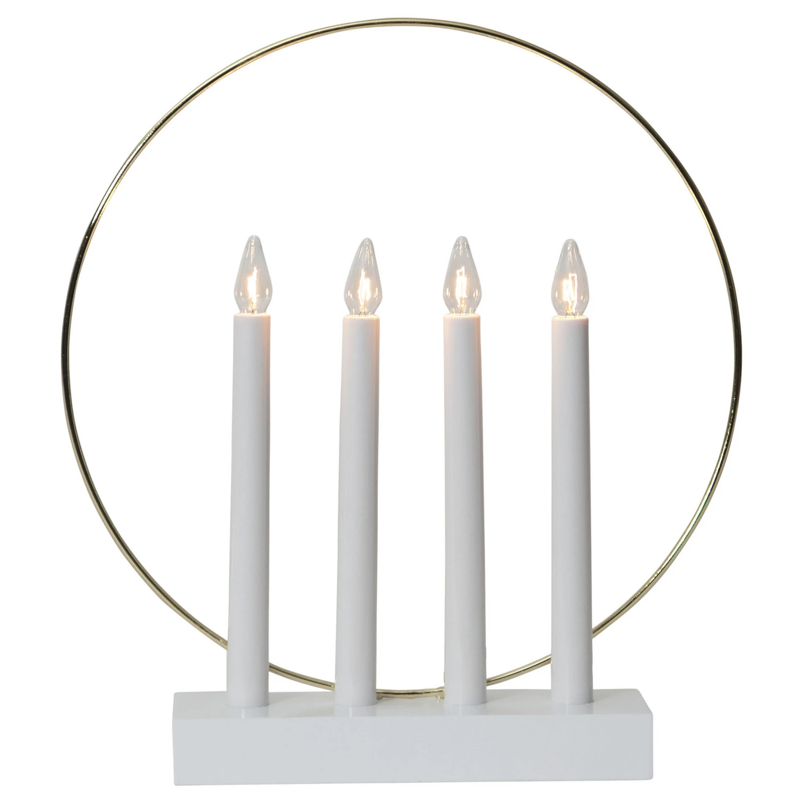 Lampe déco fenêtre Glossy anneau 4 lampes, blanche