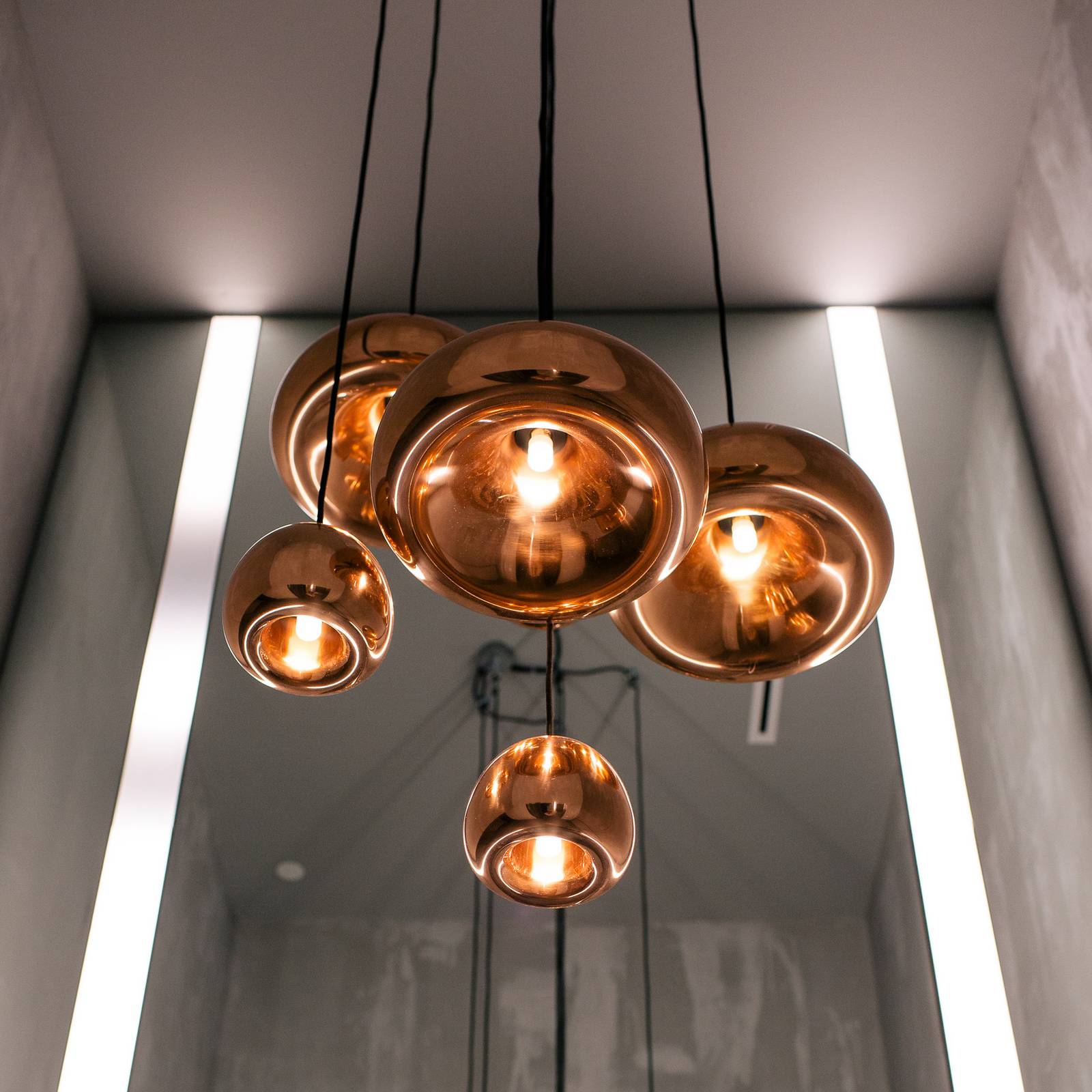 Tom Dixon Void Designer Hängeleuchte - Wohn- / Esszimmer - Pendelleuchte - dimmbar - kupfer