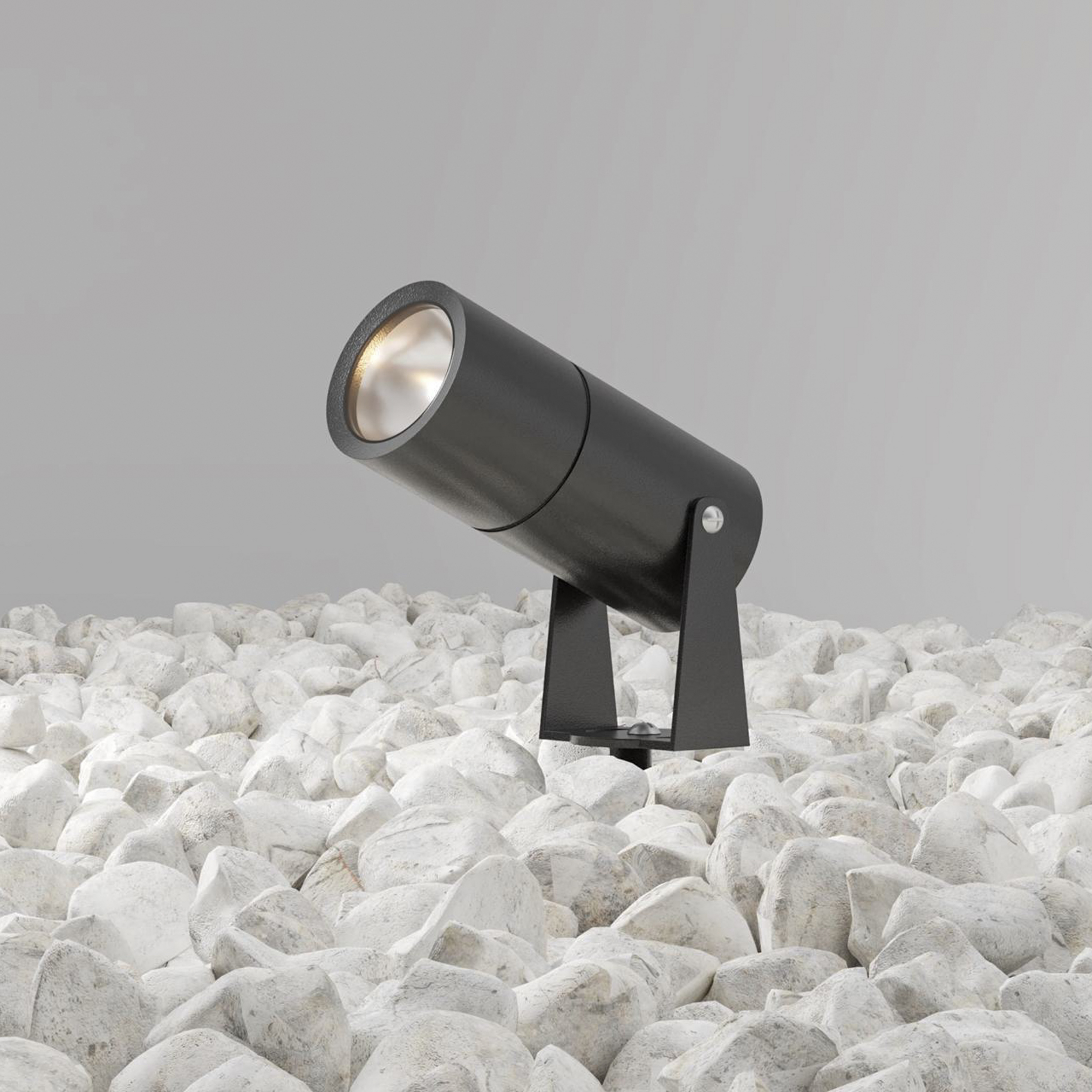 Maytoni LED maapiikkivalaisin Bern, grafiitti, Ø5.5cm, 5W, IP65