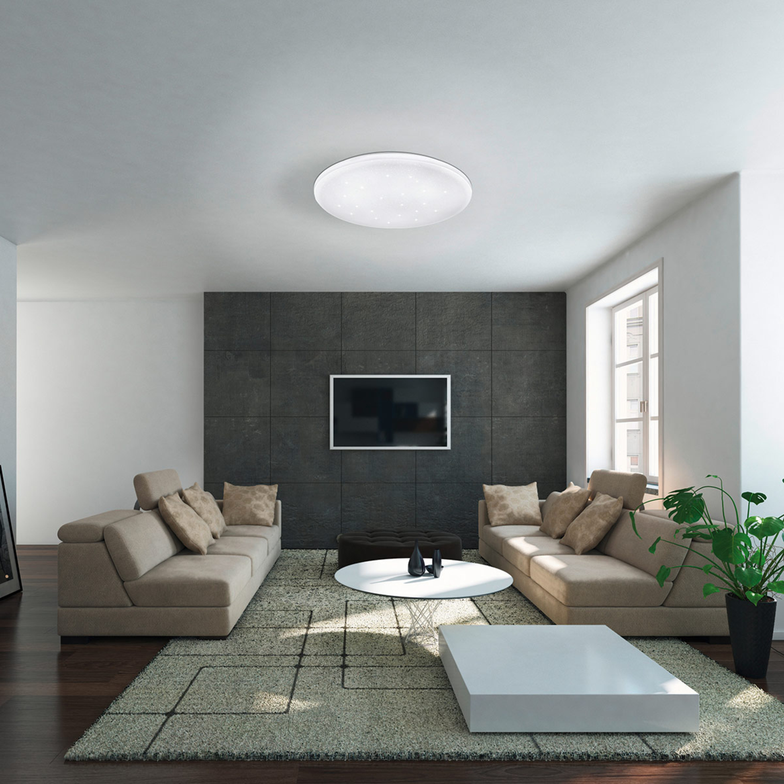Frania-S LED ceiling lamp, crystal effect, 33 cm