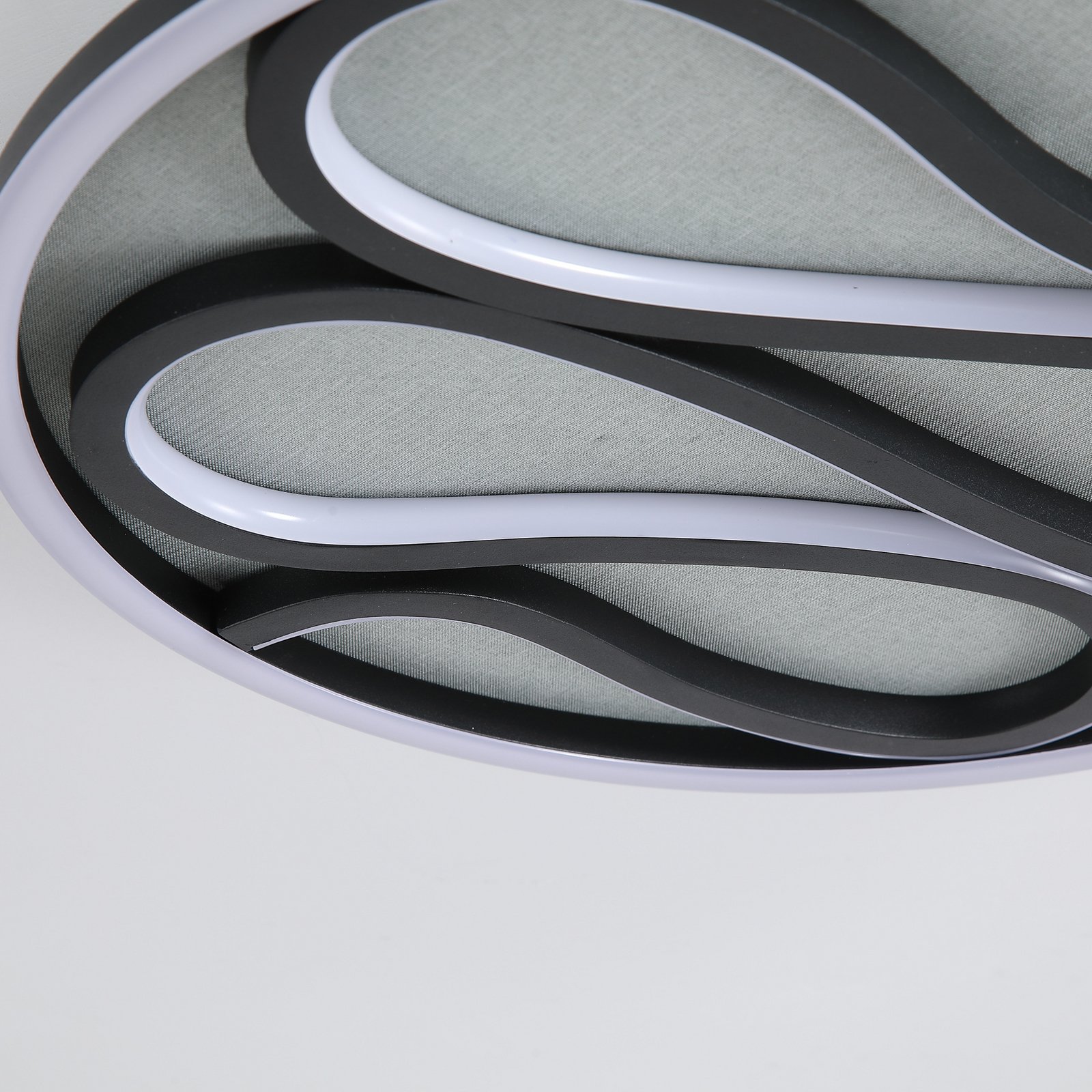 LED-Deckenlampe Zendisc, Motiv Tropfen, Ø 39 cm, schwarz