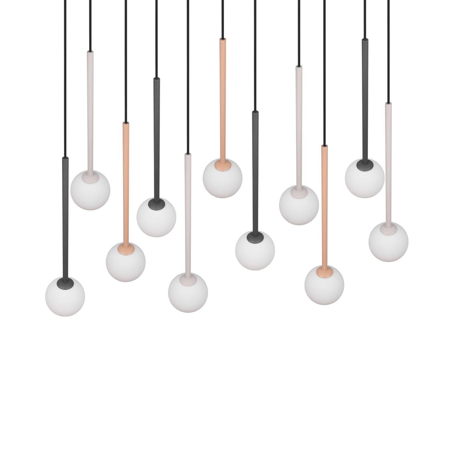 Piekaramā lampa „Firano“, krāsaina, garums 129 cm, metāla, 11 spuldzes. Piekaramā lampa „Firano“, krāsaina, garums 129 cm, metāla, 11 spuldzes.