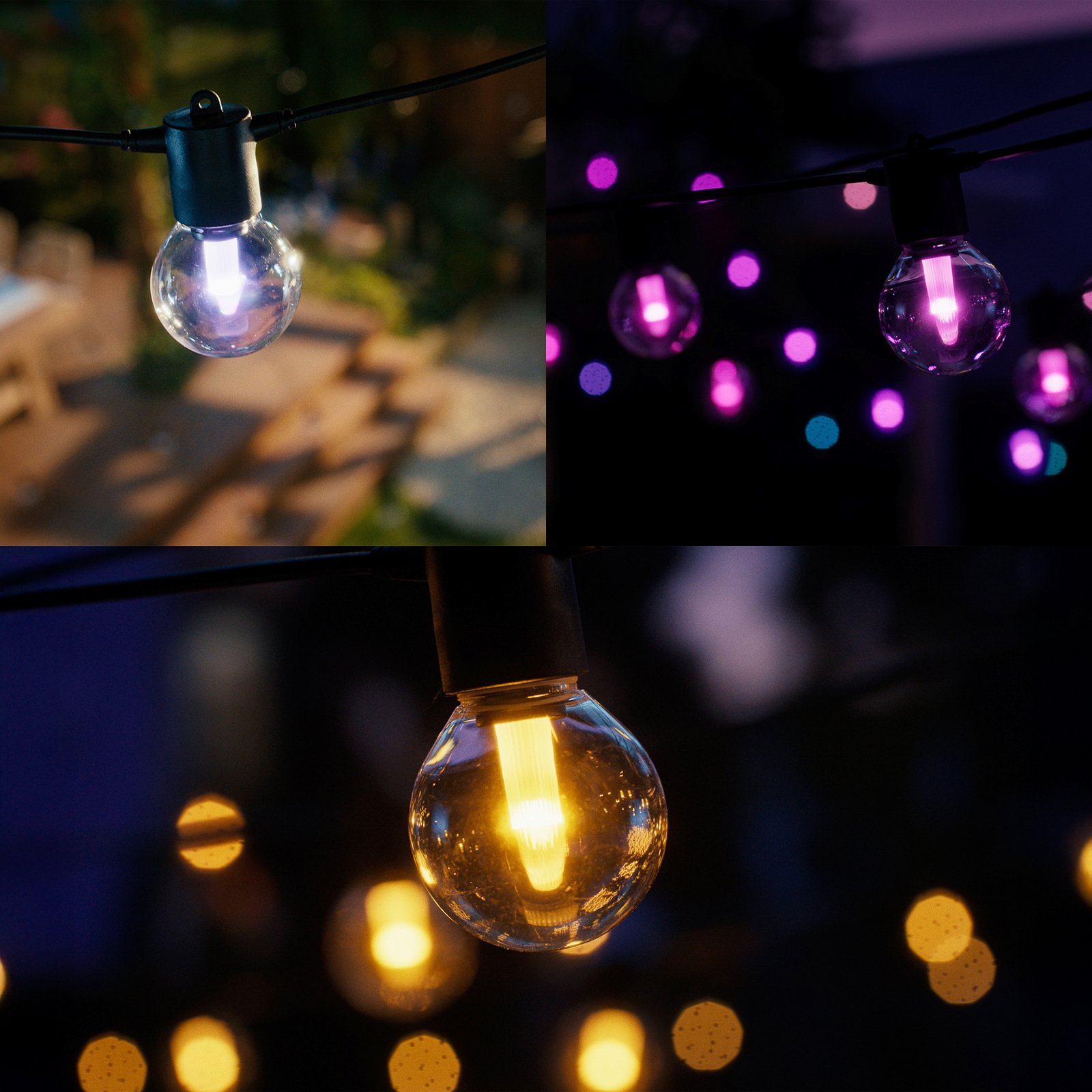 Philips Hue LED-Lichterkette Festavia Globe 14m 20 flg. IP65