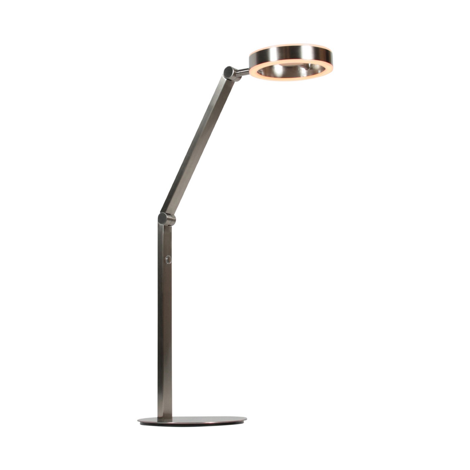 LED tafellamp Ringlux, staalkleurig, metaal, 2.700 K, dimmer LED tafellamp Ringlux, staalkleurig, metaal, 2.700 K, dimmer