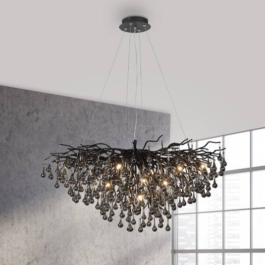 $119, LNC (Brand Rating: 4.5/5) Eniso Industrial shops Black Candlestick Chandelier wi