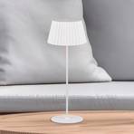 Suarez LED oppladbar bordlampe, hvit, høyde 39 cm, metall
