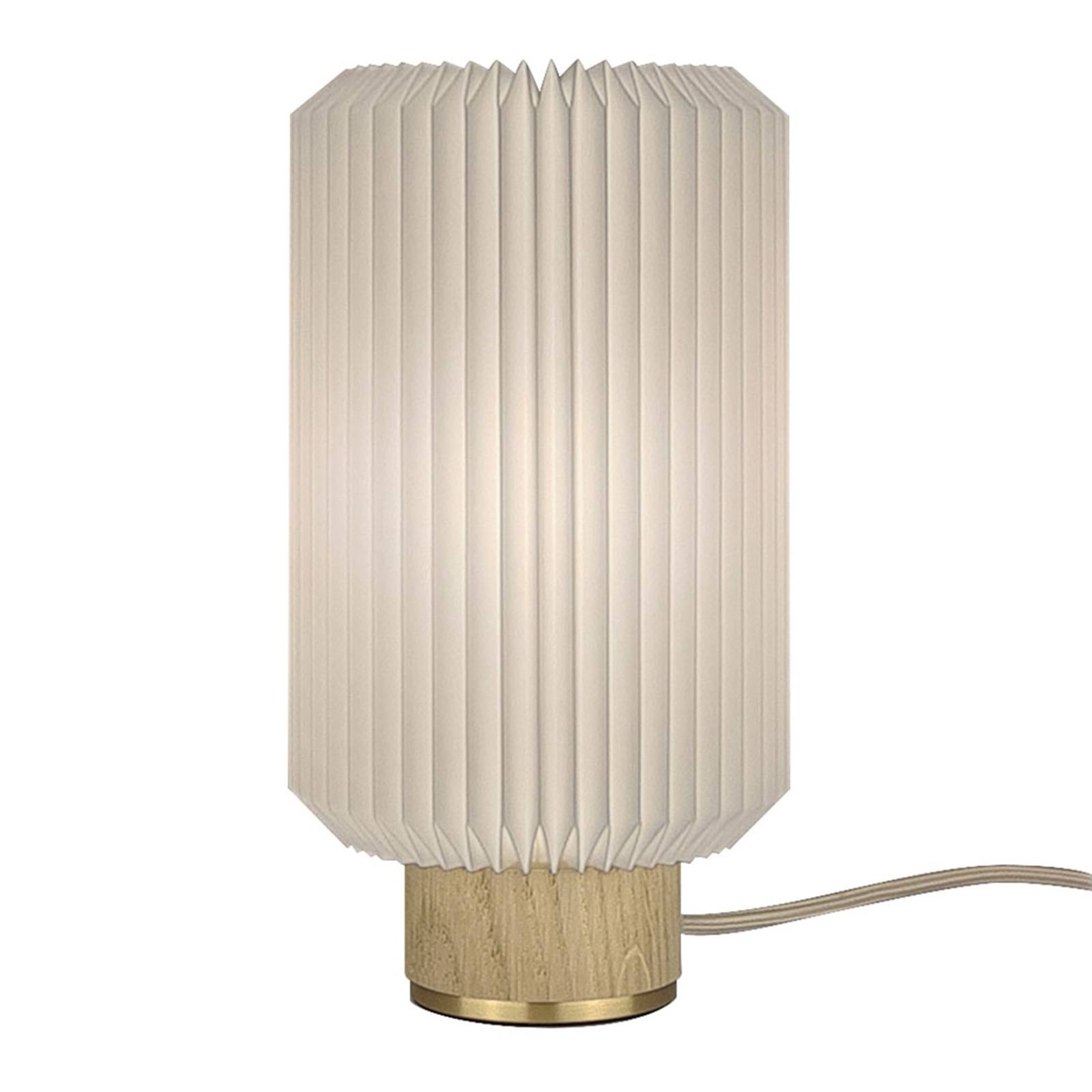 LE Klint Cylinder -pöytälamppu, vaalea tammi Ø14cm - design pöytävalaisin - lamppu Olohuoneen/ruokailutila vaalea puu, valkoinen, messinki