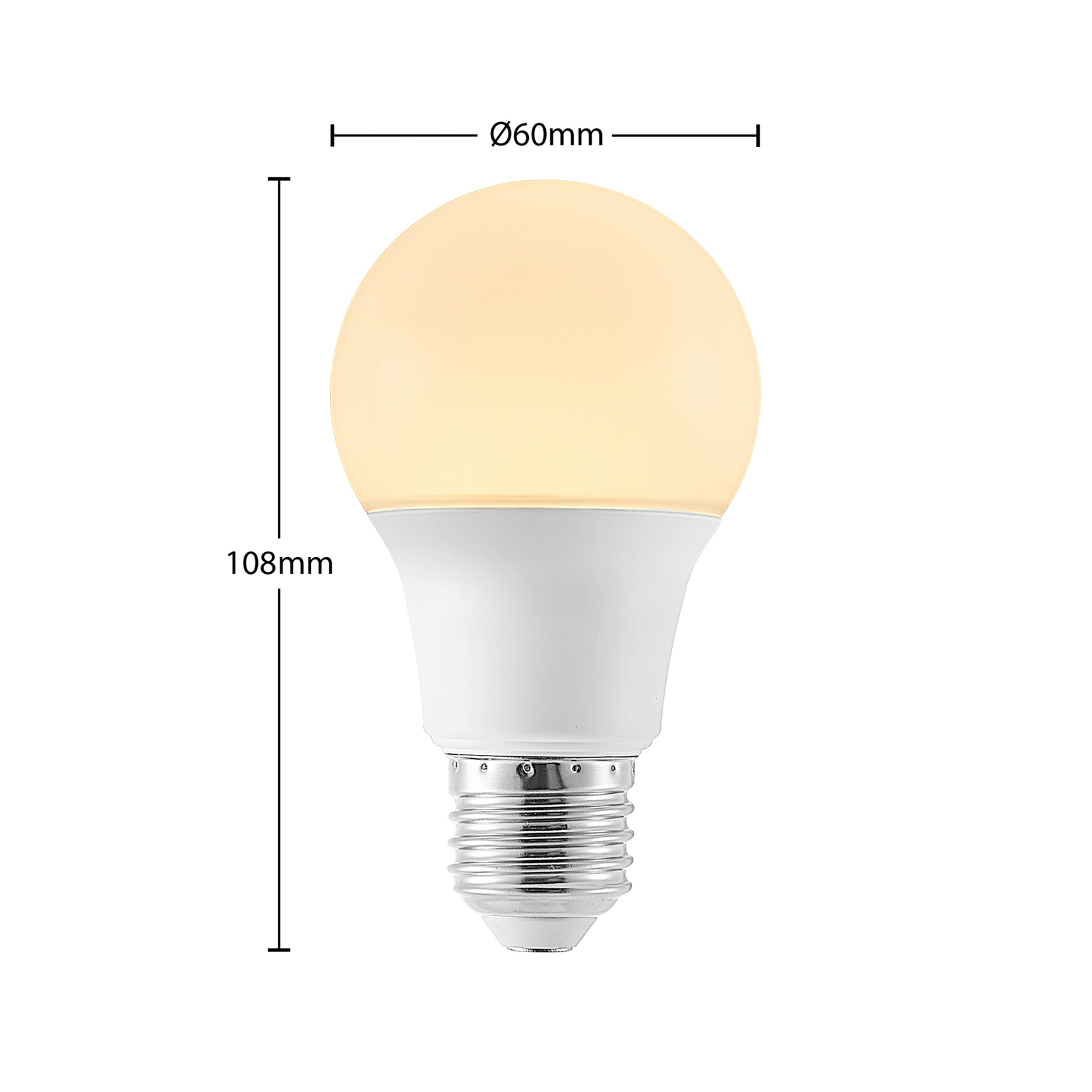 LED-lamppu E27 A60 4,9 W, 3 000 K, opaali, 6 kpl