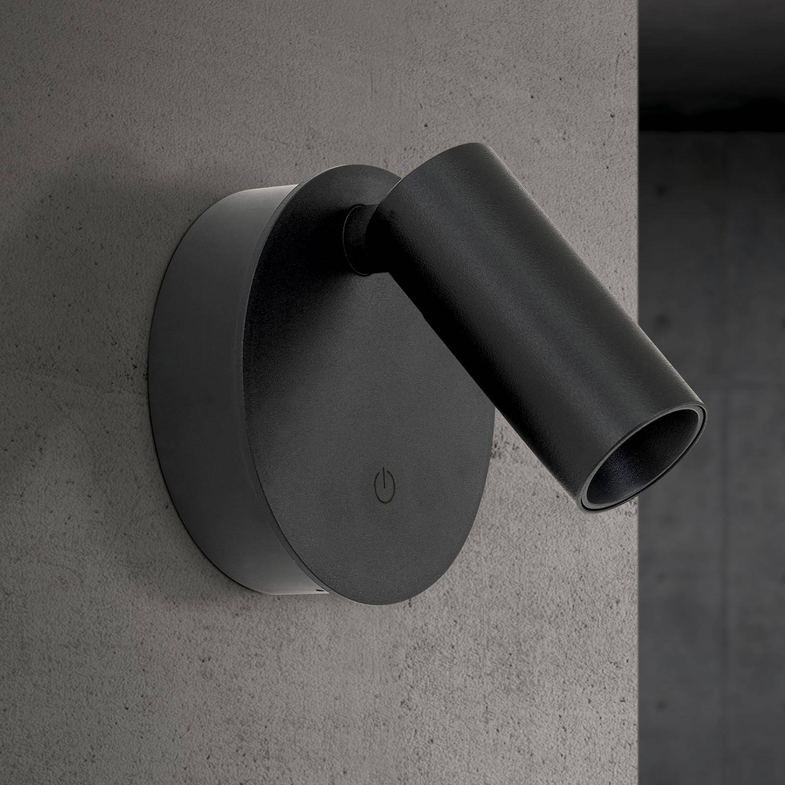 Ściemniany kinkiet LED Luxy, czarny, aluminium, CCT, ściemniacz