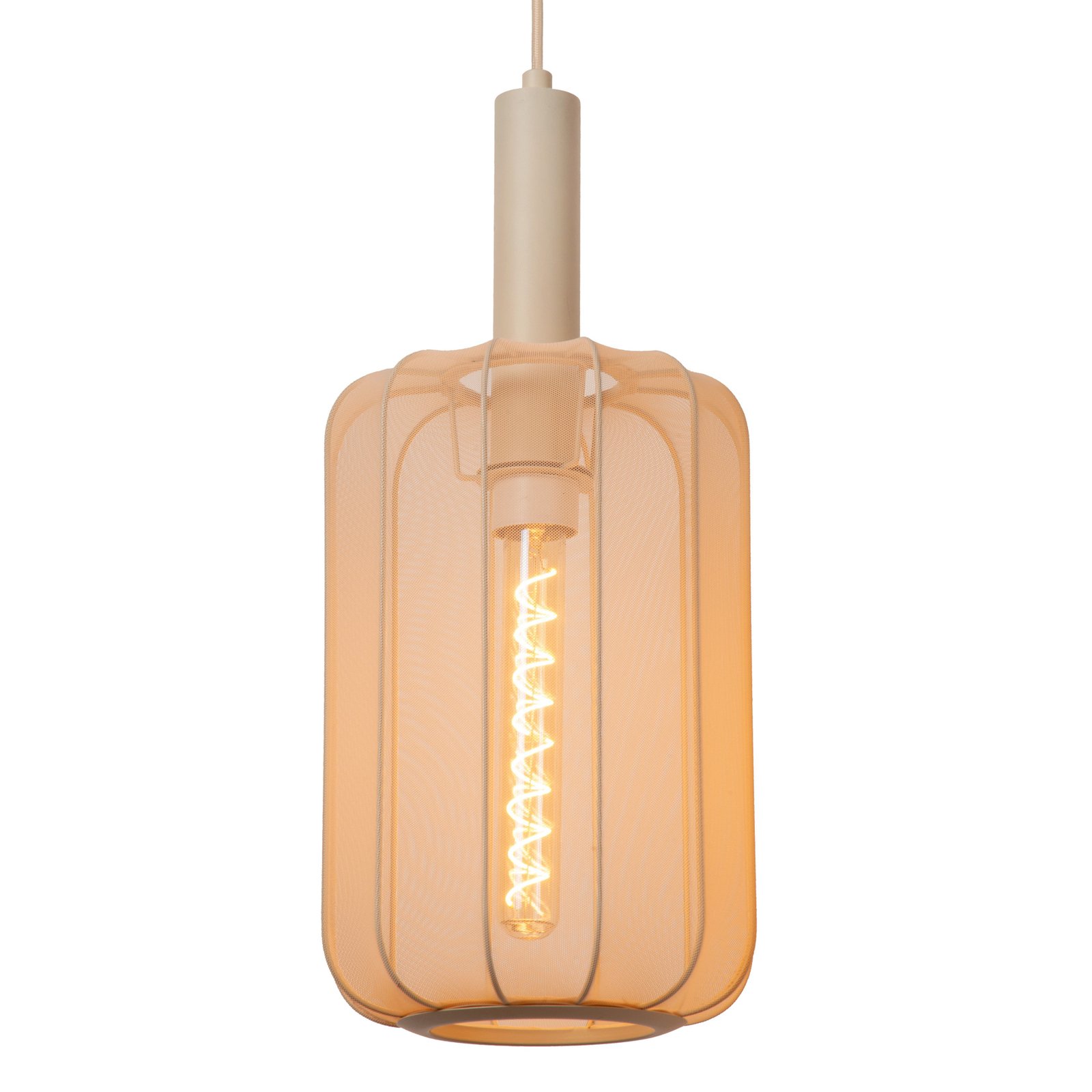 Corina pendant light, cream, 3-bulb, E27