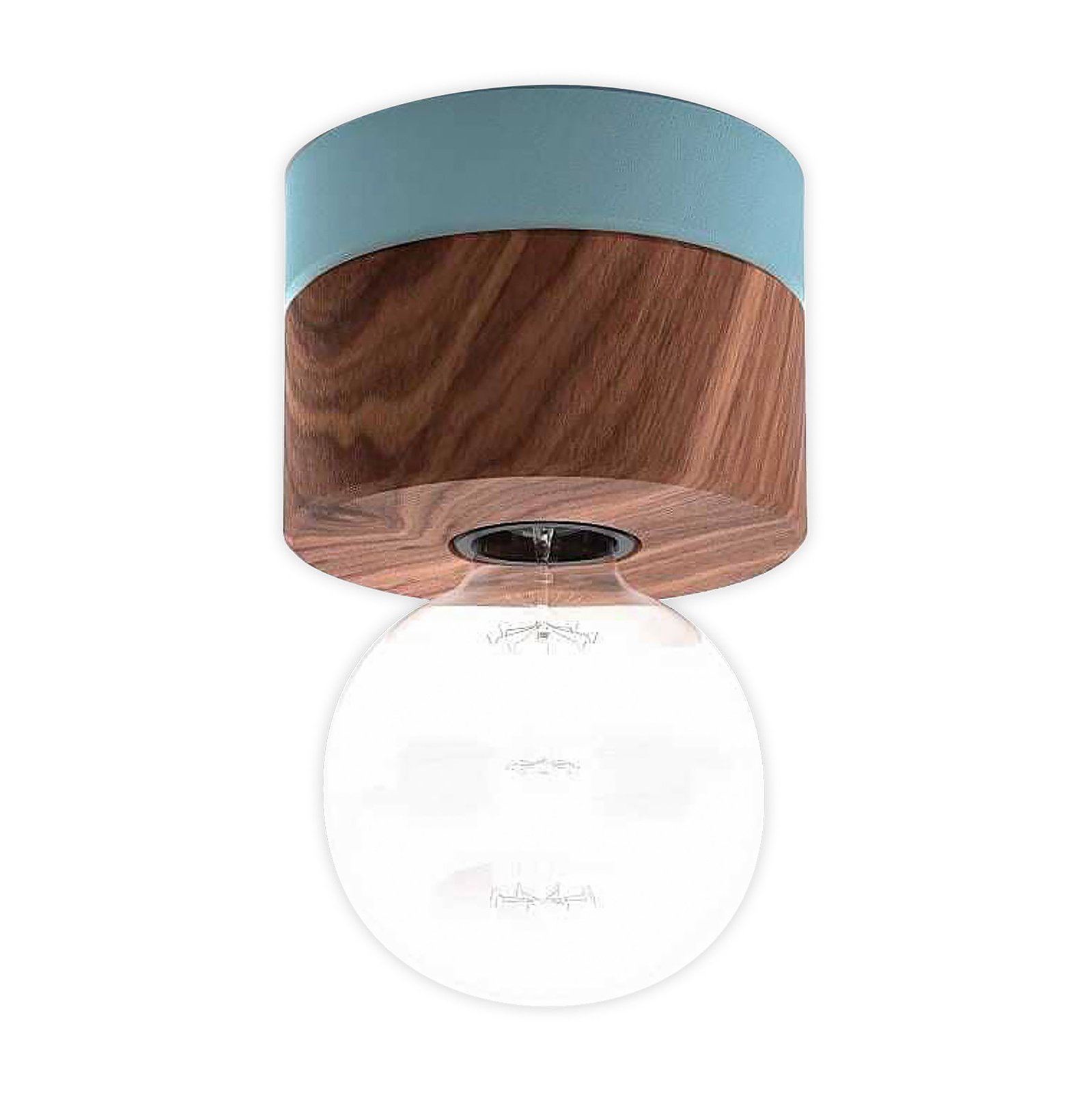 ALMUT 0239 ceiling lamp, sustainable, walnut/blue