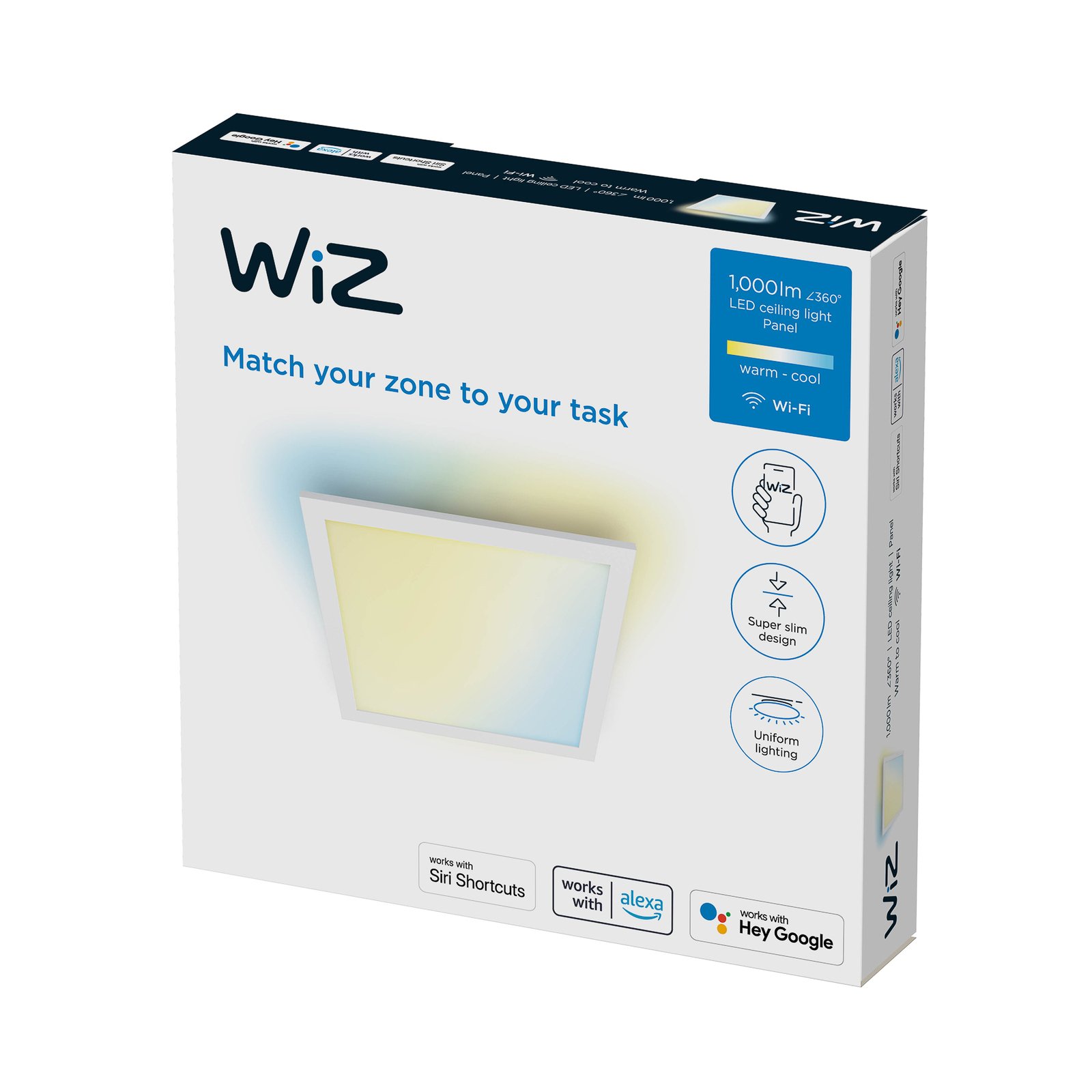 WiZ Panou de plafonieră cu LED-uri, alb, 30x30 cm