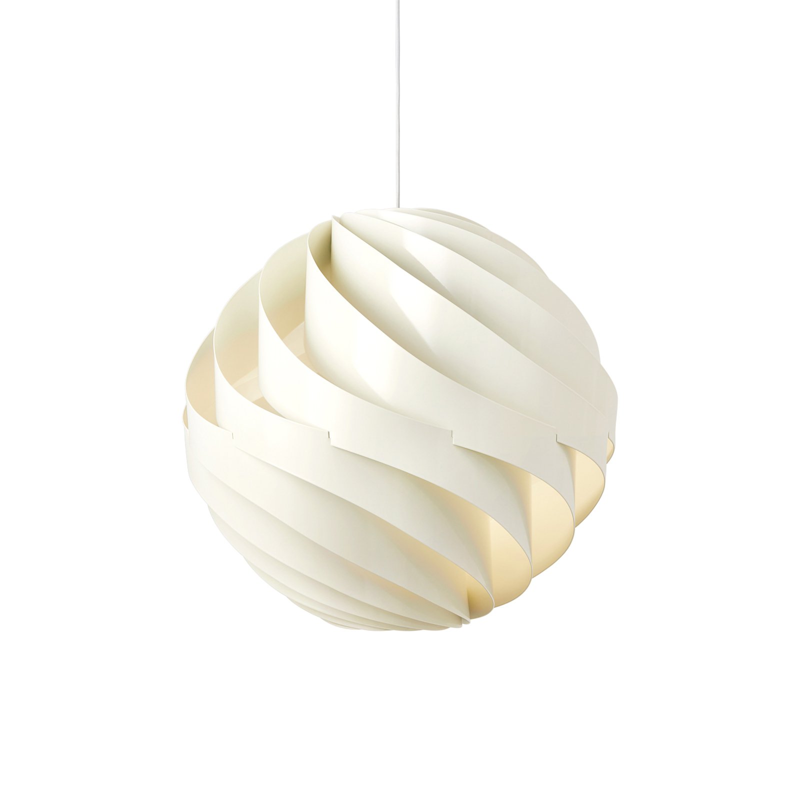GUBI Turbo pendant light, glossy alabaster white, Ø 62 cm,