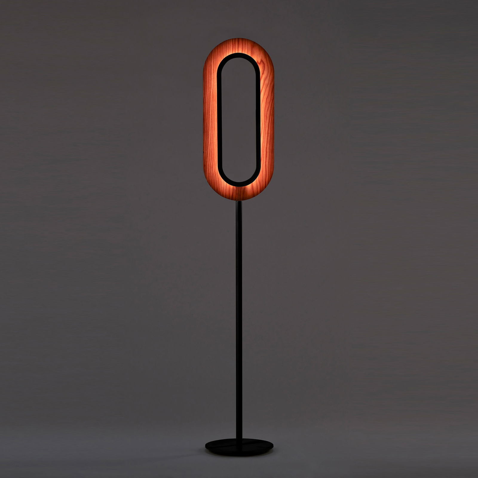 LZF Lens Oval LED-gulvlampe svart/kirsebær