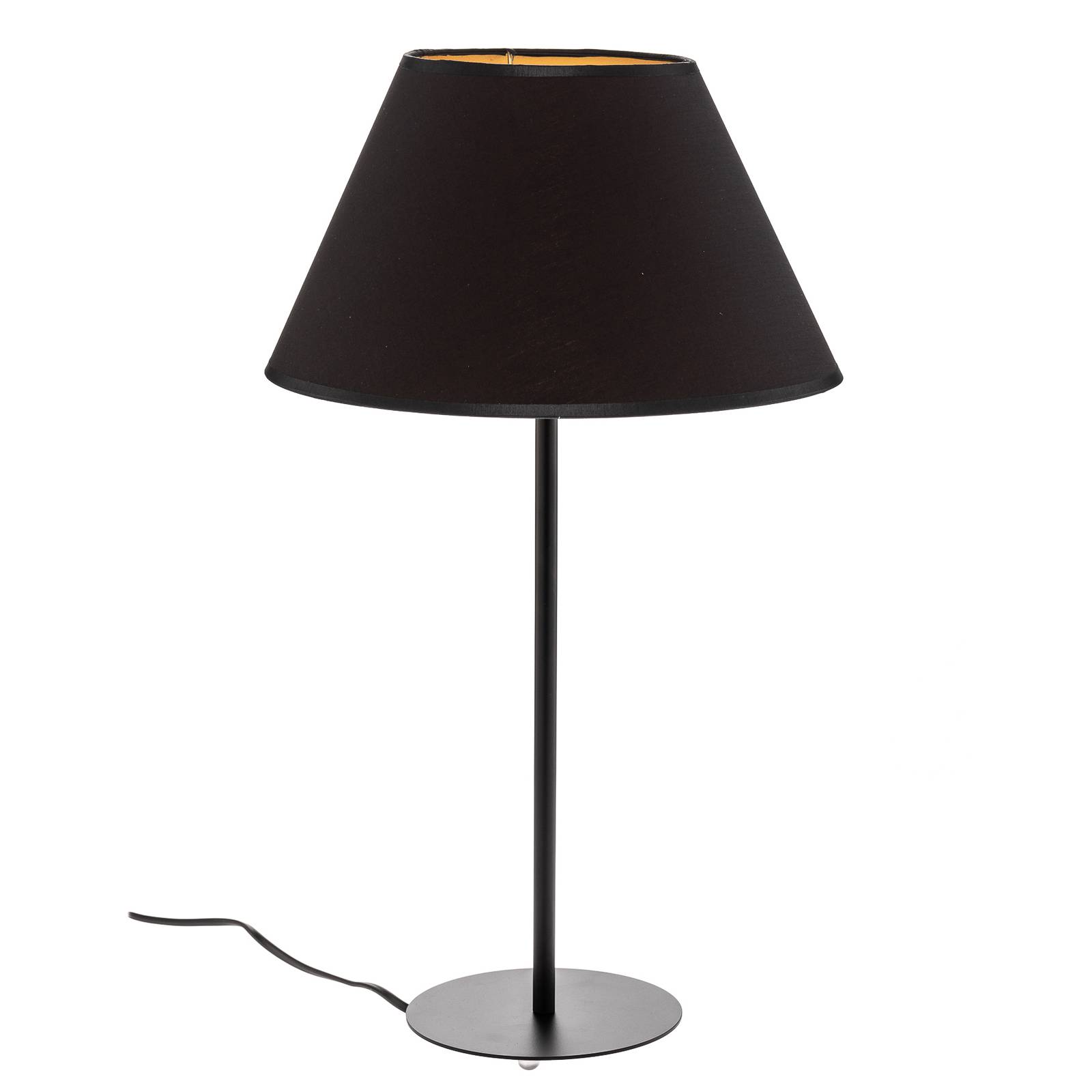 Lampe à poser Soho conique H56 cm noir/doré