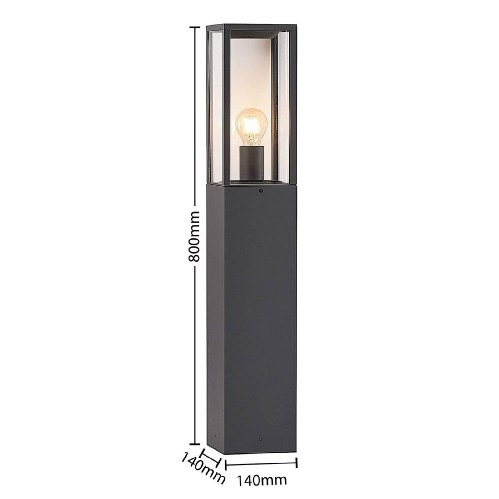 Peldar Lampă de Grădină H80 Dark Grey/Clear - Lindby