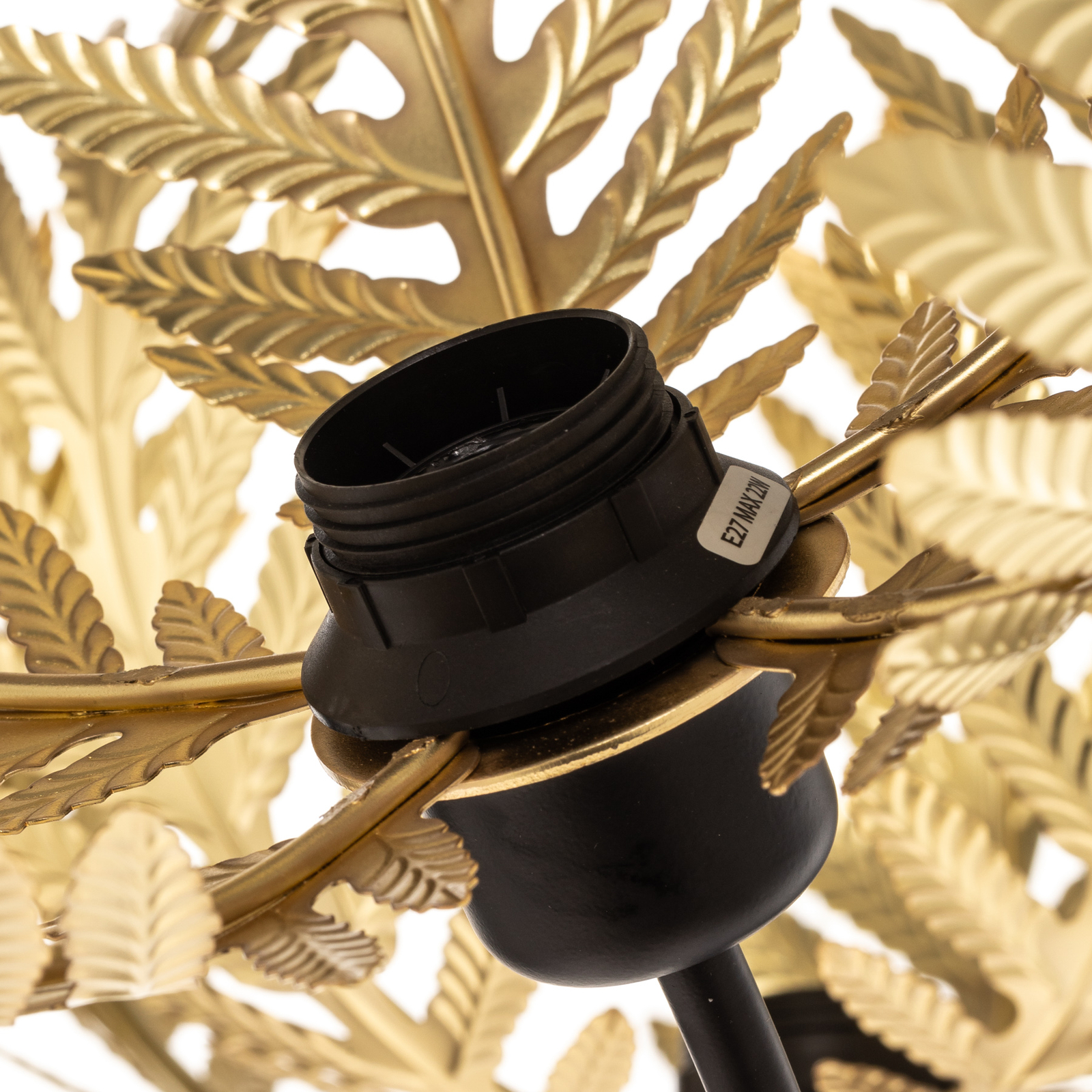 Stojaca lampa Dubai, palmový dekór, 3-pl., zlatá