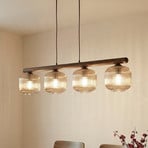 Lampada a sospensione Salvia, marrone/cognac, vetro, lunghezza 95 cm, E14