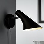 Wall lamp Vanila, switch, plug cable, black