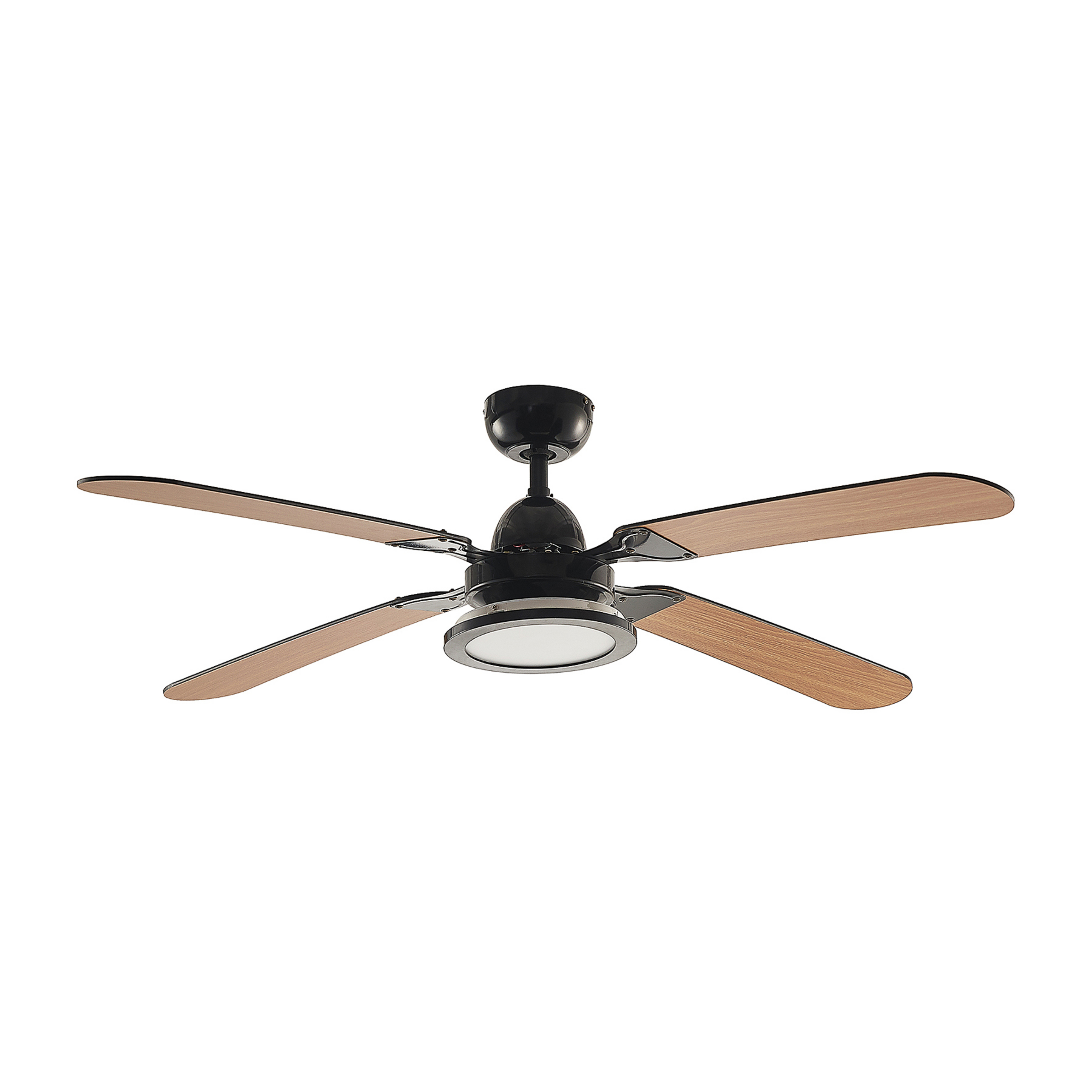 Tedric LED-takfläkt, svart, tystgående, 133 cm – Lucande