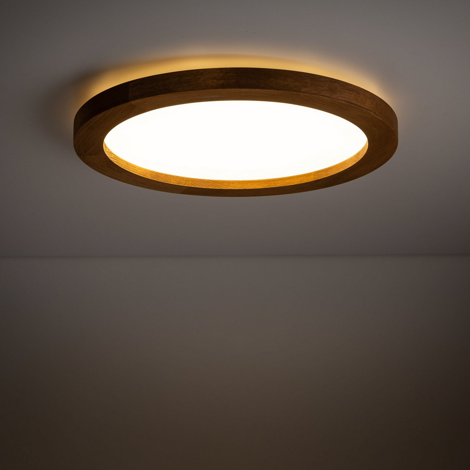 Panel Aqua LED, ořech, Ø 32,5 cm, 24 W
