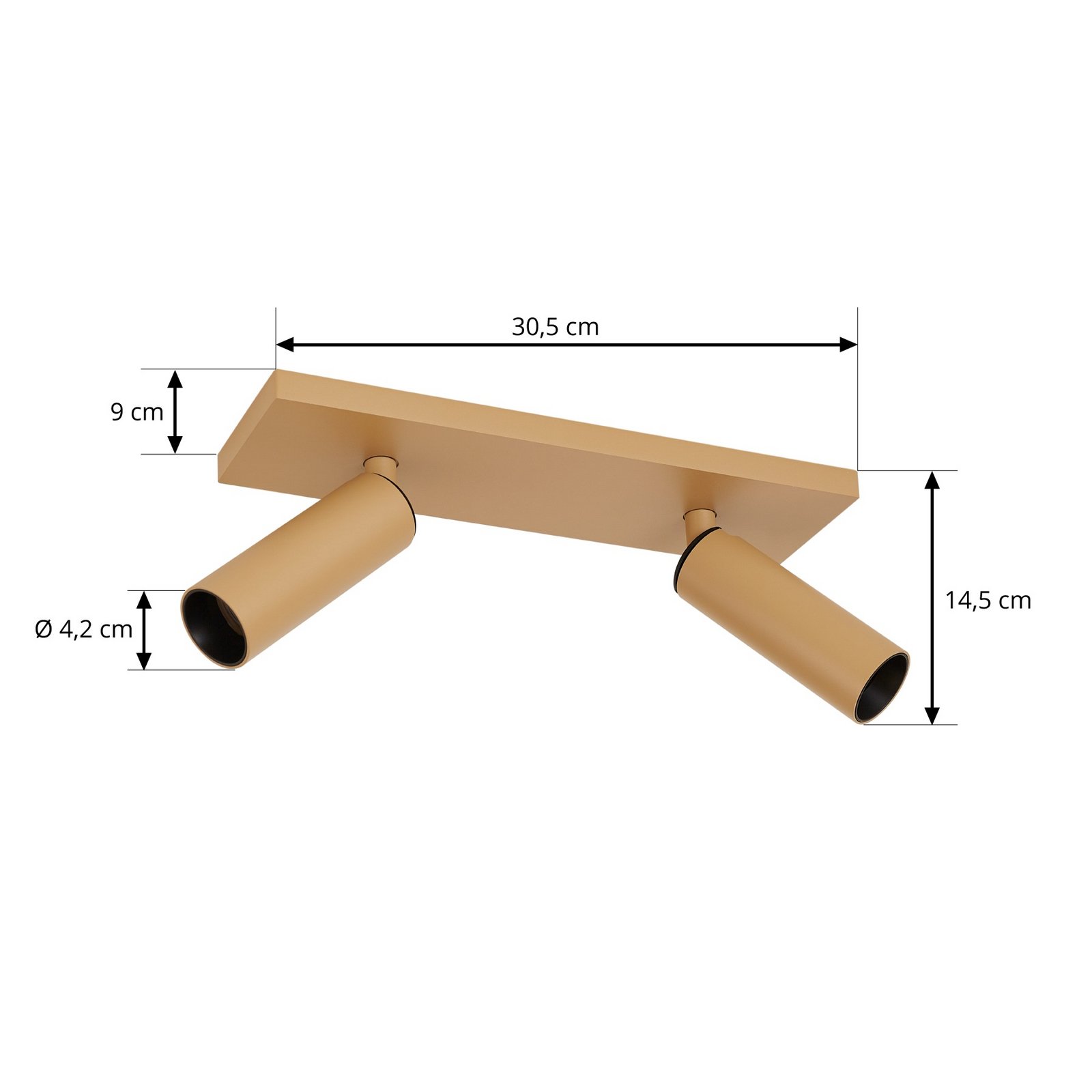 Arcchio Brinja Slim ceiling spotlight, brown, 2-bulb, GU10 MR11