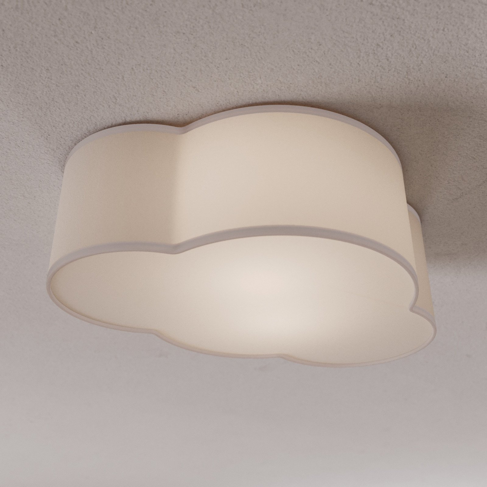 TK Lighting Plachetă plafonieră Cloud din material textil lungime 41 cm gri - Camera de zi / sufragerie - Viața tânără - Țesătură / Textil