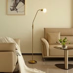 Lindby floor lamp Elaina, brass-coloured, 162cm, flexible, E14