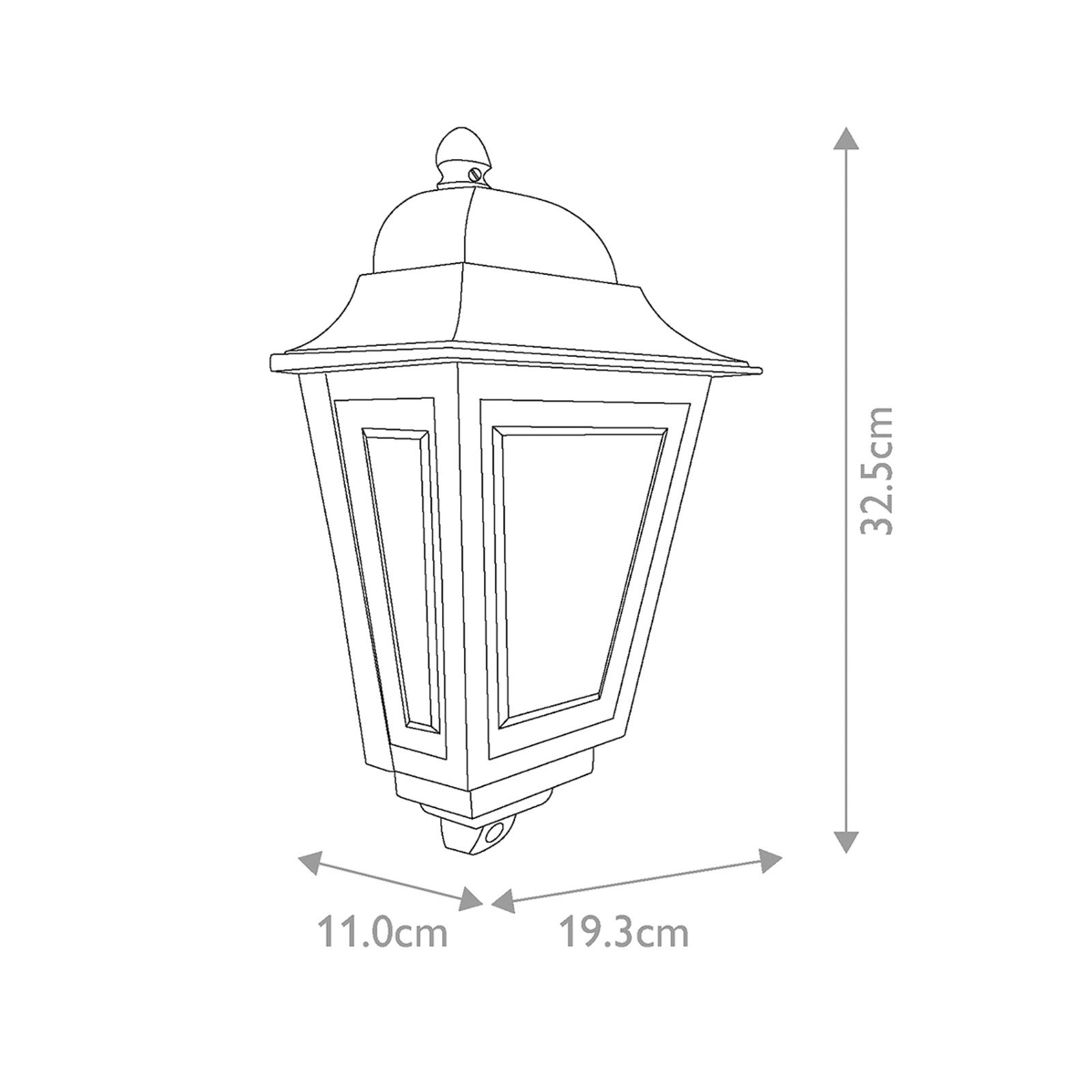 Deco Lane outdoor wall lamp, black, lantern, aluminium, IP44