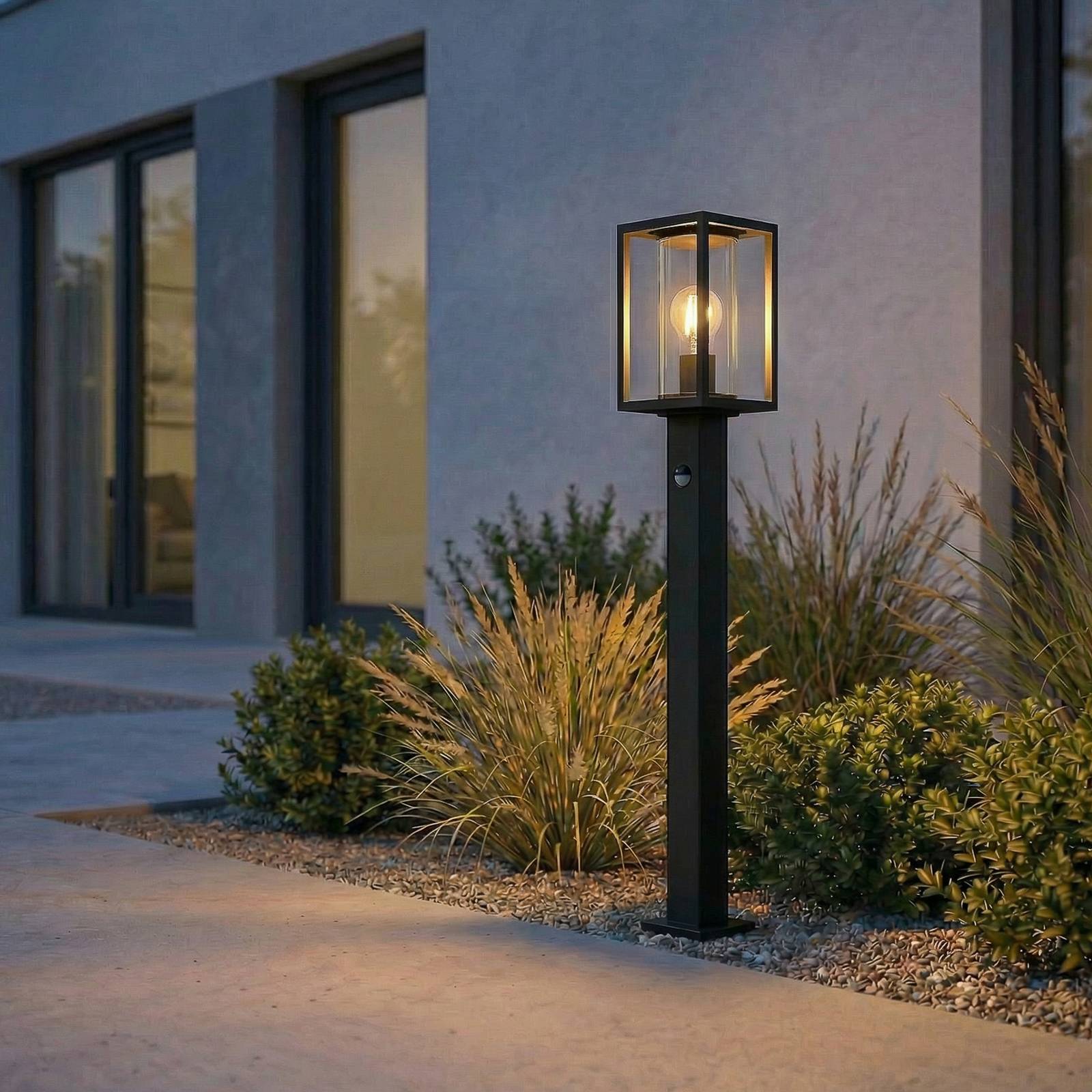 Lucande Tuinpadverlichting Ferda, 100 cm, sensor, antraciet, IP44
