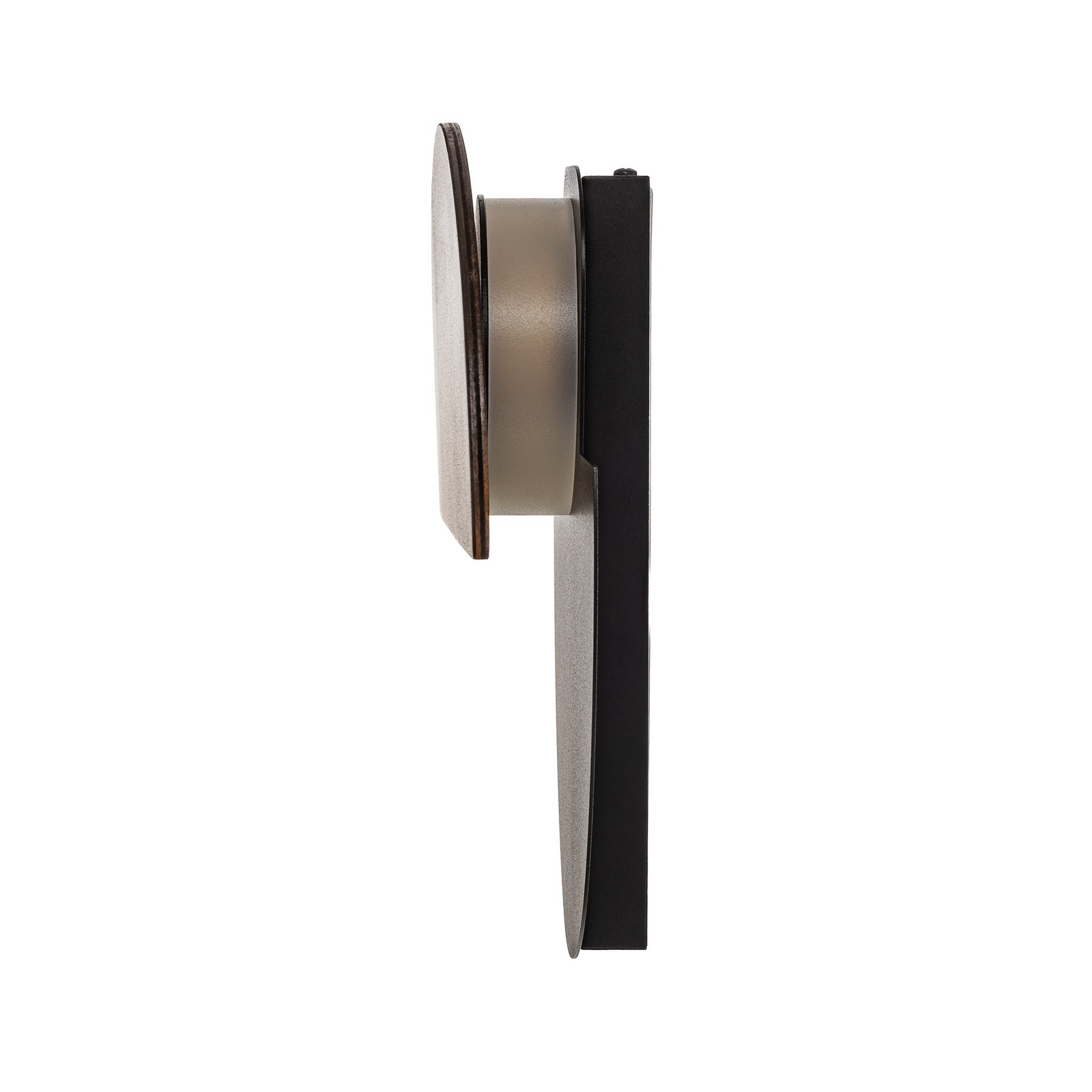 LED nástěnné světlo Luna S, černá/wenge, ocel, dřevo, 3 000 K