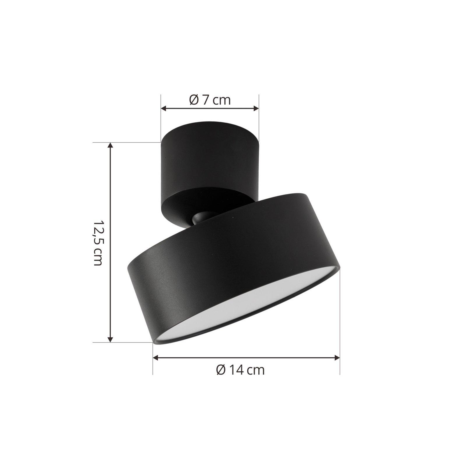 Nivoria LED Spot en Saillie Adjustable Black - Lindby