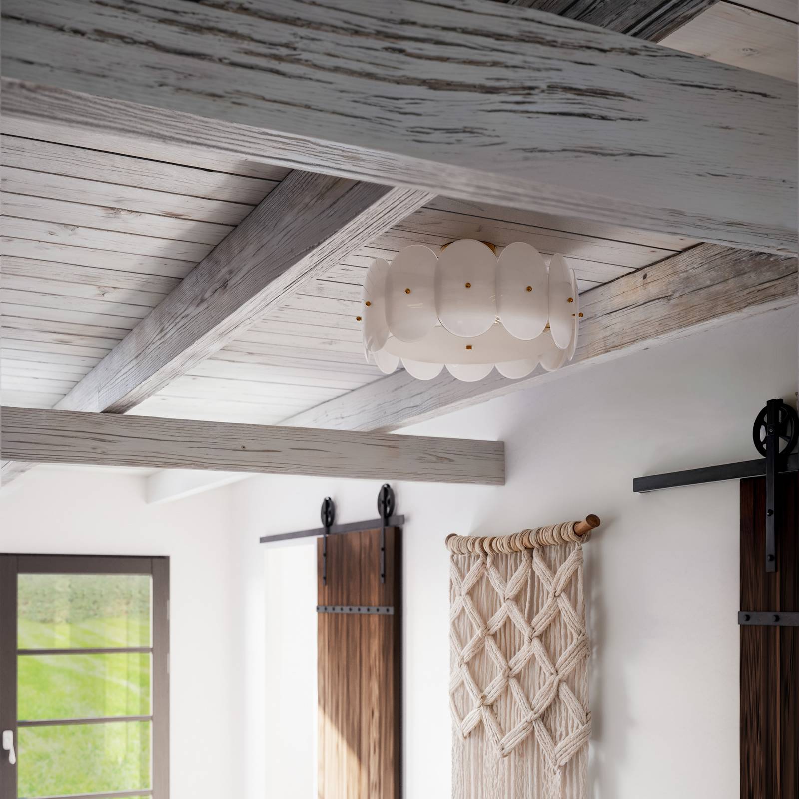 By Rydens Deckenleuchte Omlott, messing/weiß, Ø 53 cm günstig online kaufen