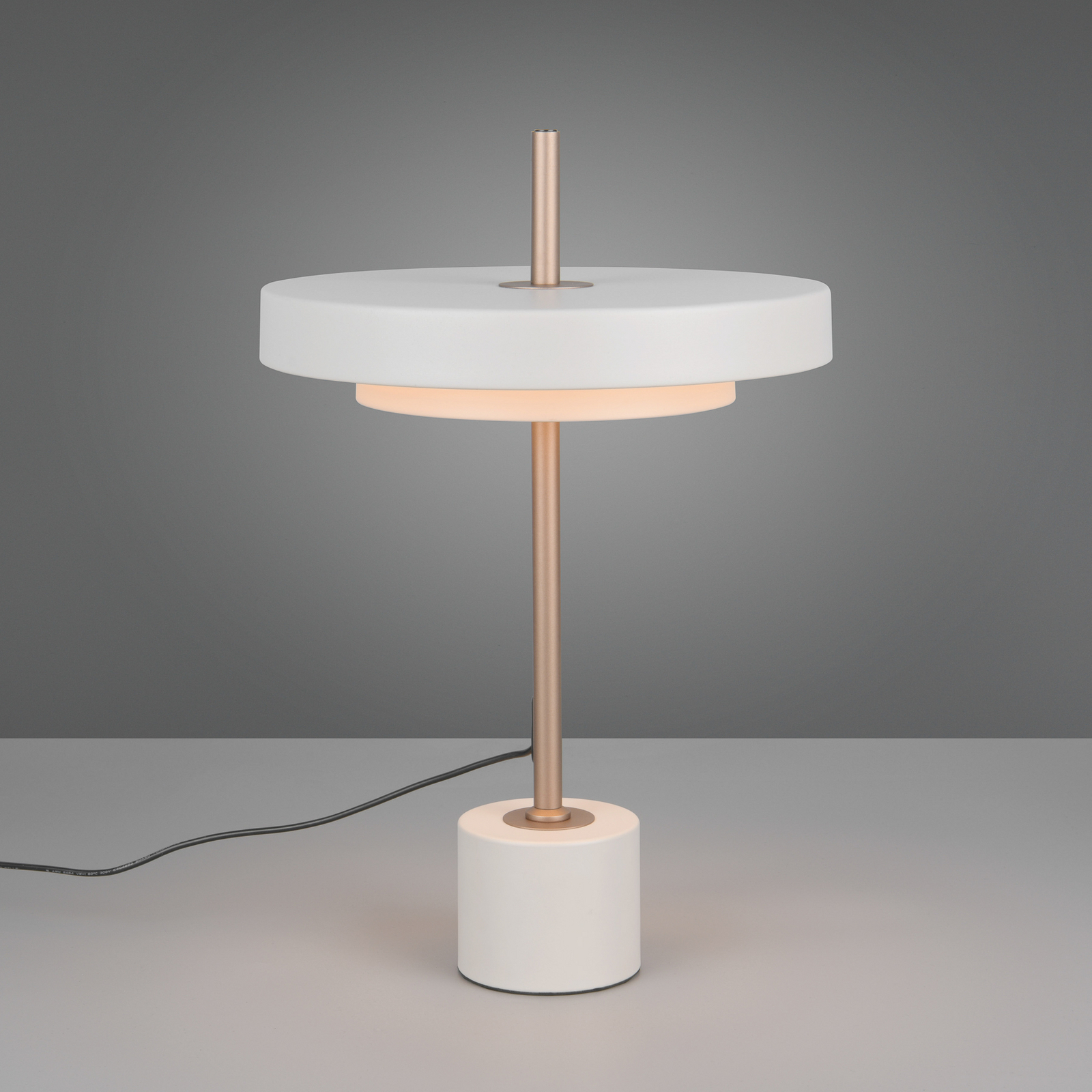 Lampada LED da tavolo Keaton, grigio chiaro, altezza 45 cm, metallo, CCT Lampada LED da tavolo Keaton, grigio chiaro, altezza 45 cm, metallo, CCT