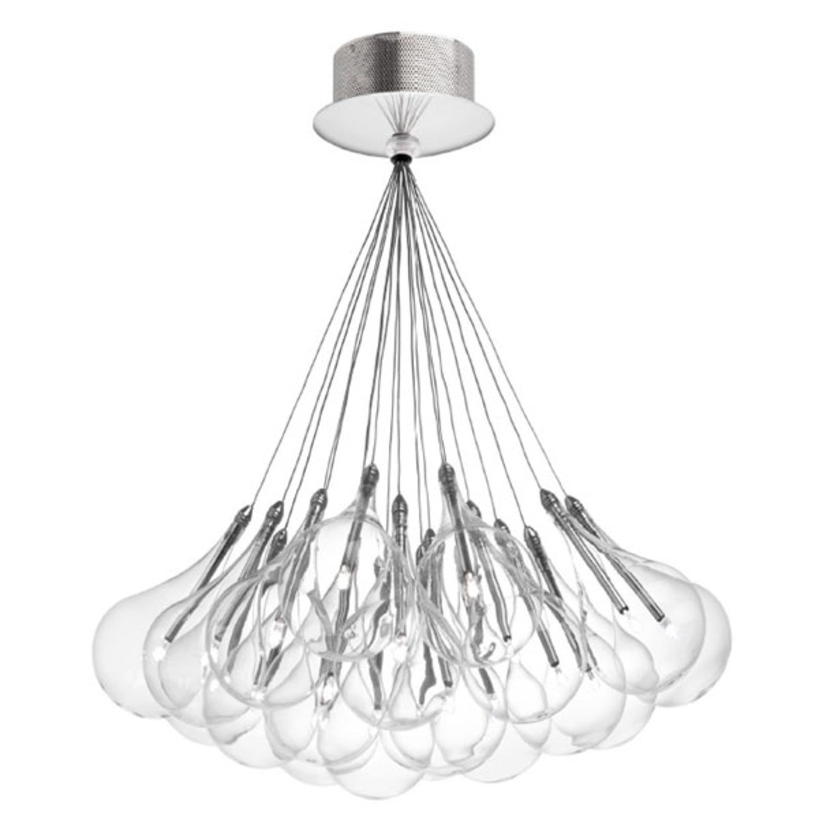ALMA LIGHT BARCELONA Drop S LED hanging light, 19-bulb, for Living / Dining Room, glass, metal, G4, 1.5 W, energy efficiency: A+