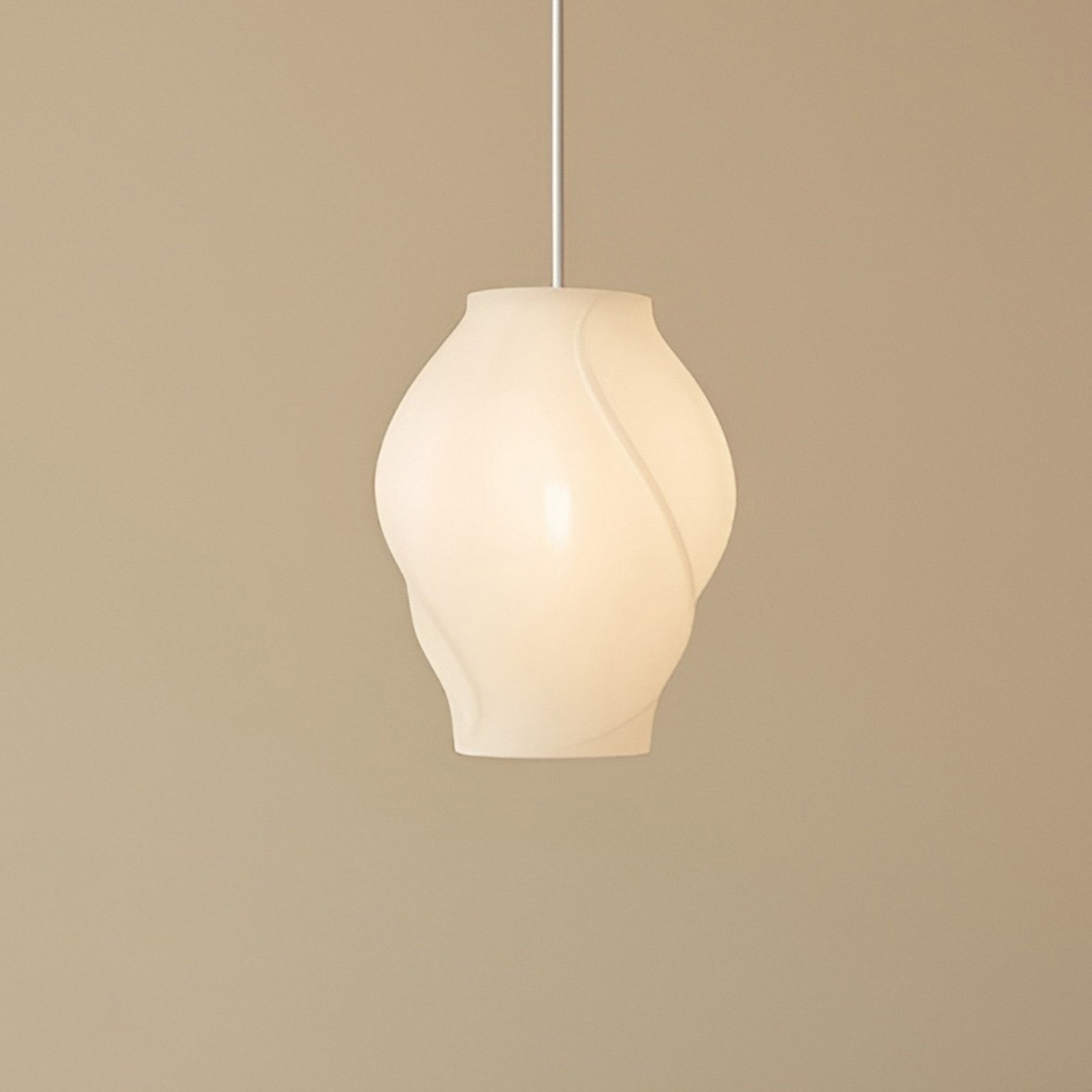 Lucande lampă suspendată Tovina textil alb Ø35cm - Camera de zi / sufragerie - Scandinavă - Țesătură / Textil