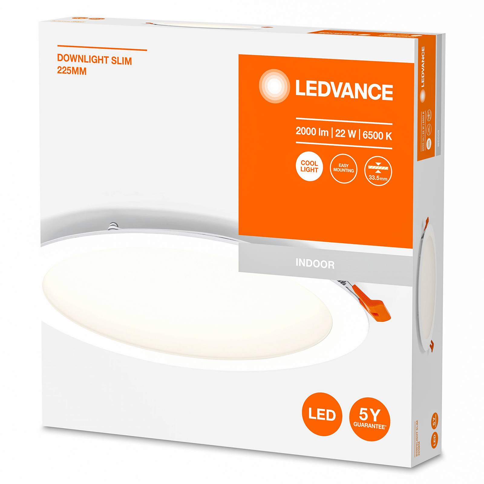 LEDVANCE Recess Slim LED lampe Ø22 cm 6.500 K