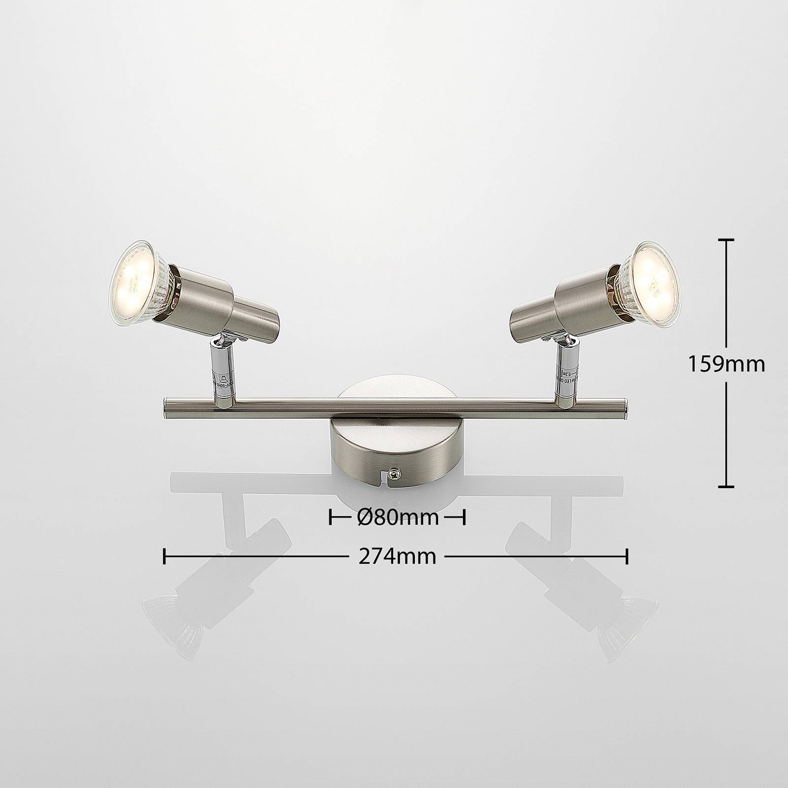 Lampa sufitowa ELC Farida, nikiel, 2-punktowa
