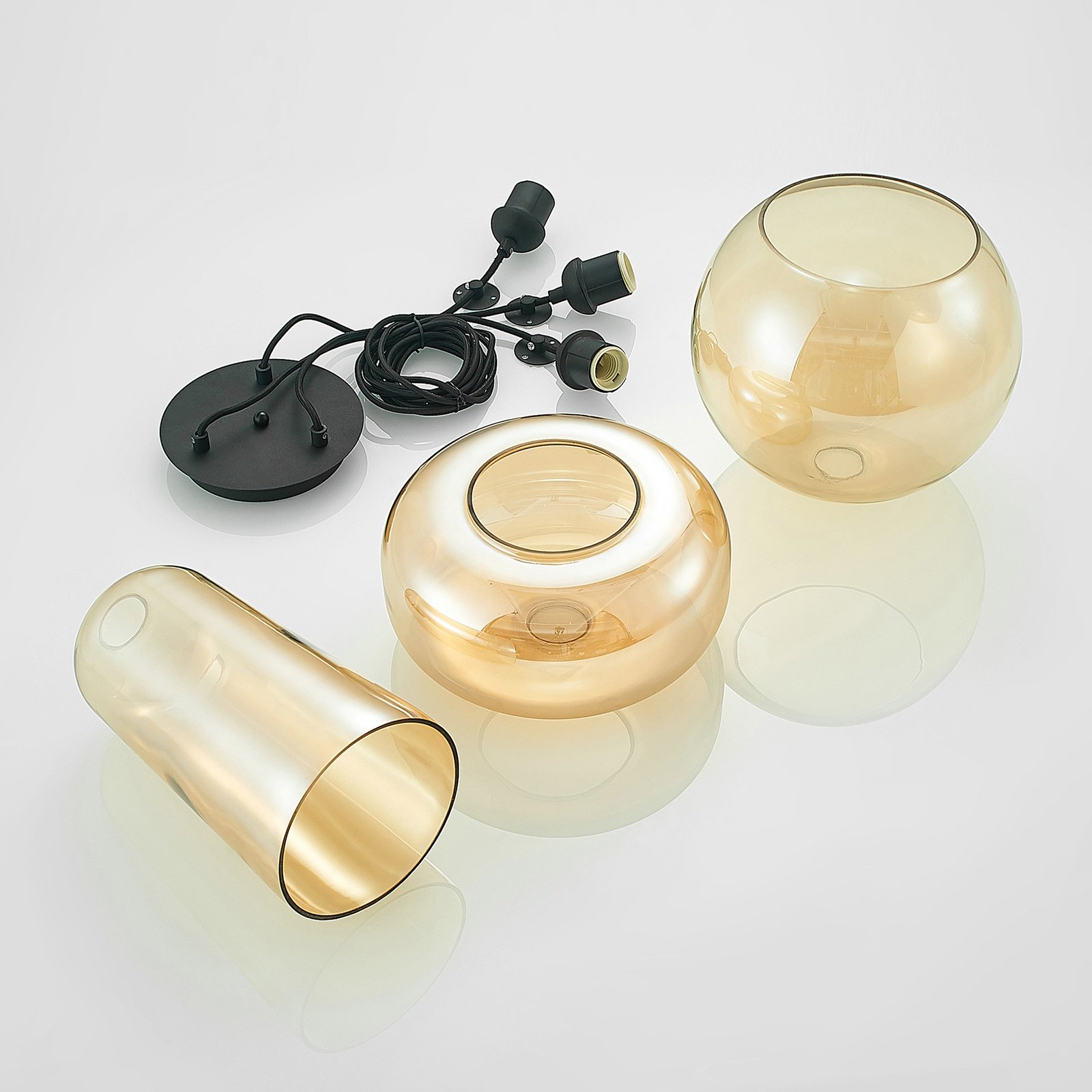 Zyli 3 Pendelleuchte Amber - Lucande