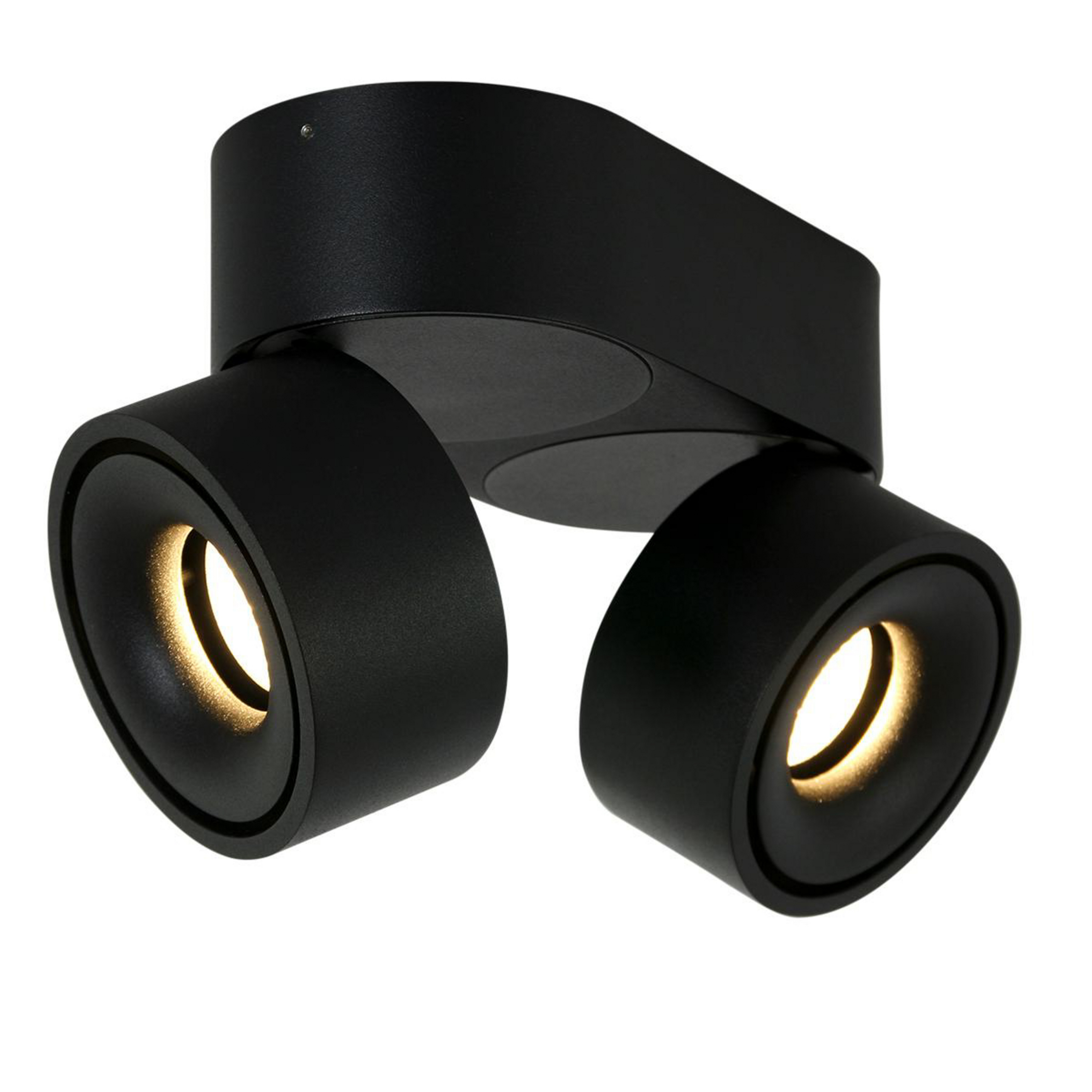 LED griestu prožektors Fez, melns, 2-fl., metāls, pagriežams