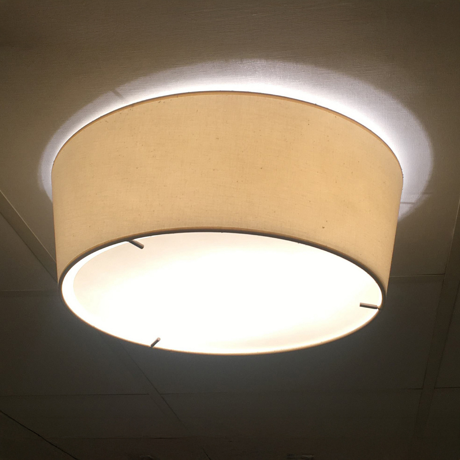Bover Plafonieră LED Plafonet Ø 60 cm crem - Camera de zi / sufragerie - Design - cremă - Țesătură / Textil