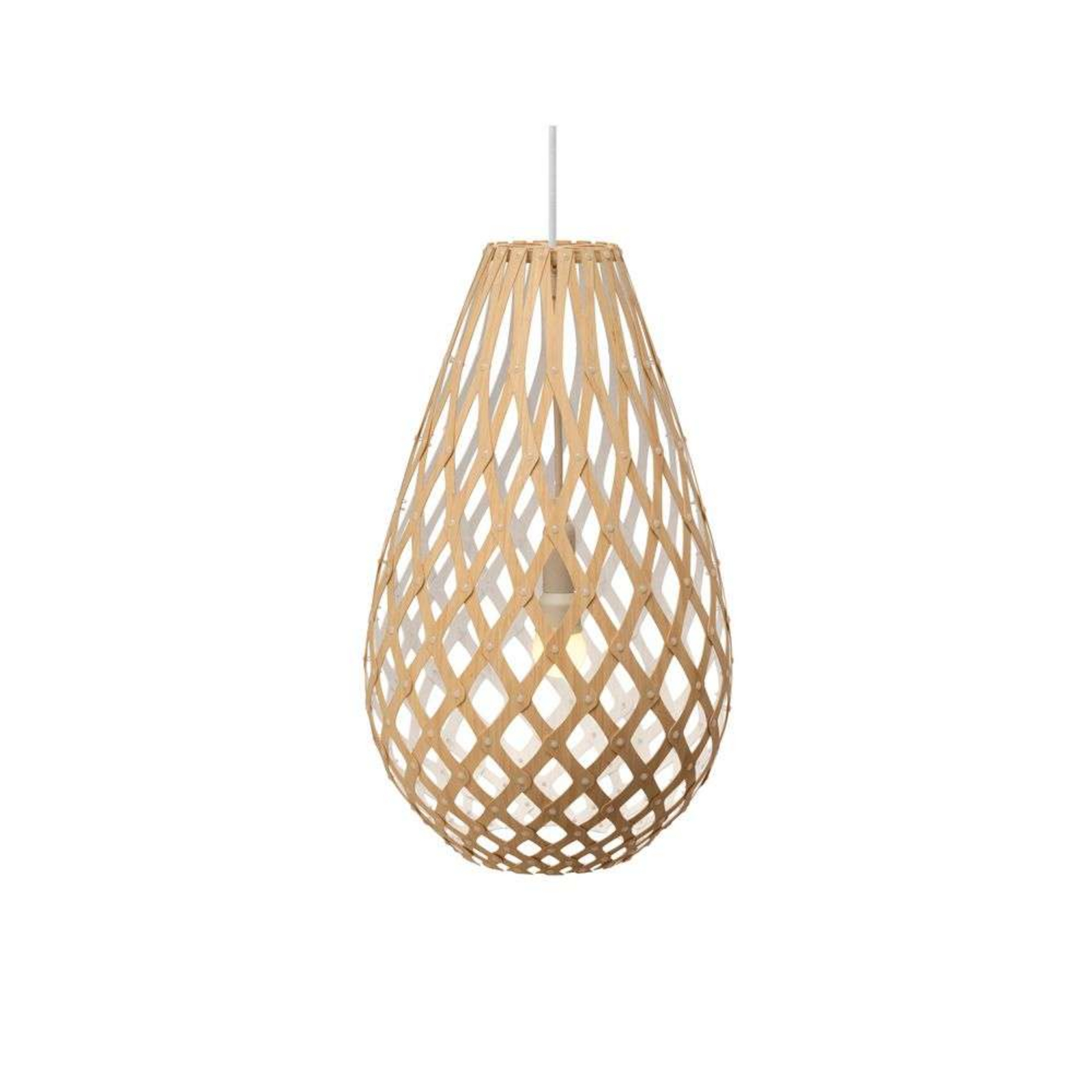 Koura Lampada a Sospensione H50 Bianco 1 Lato - David Trubridge