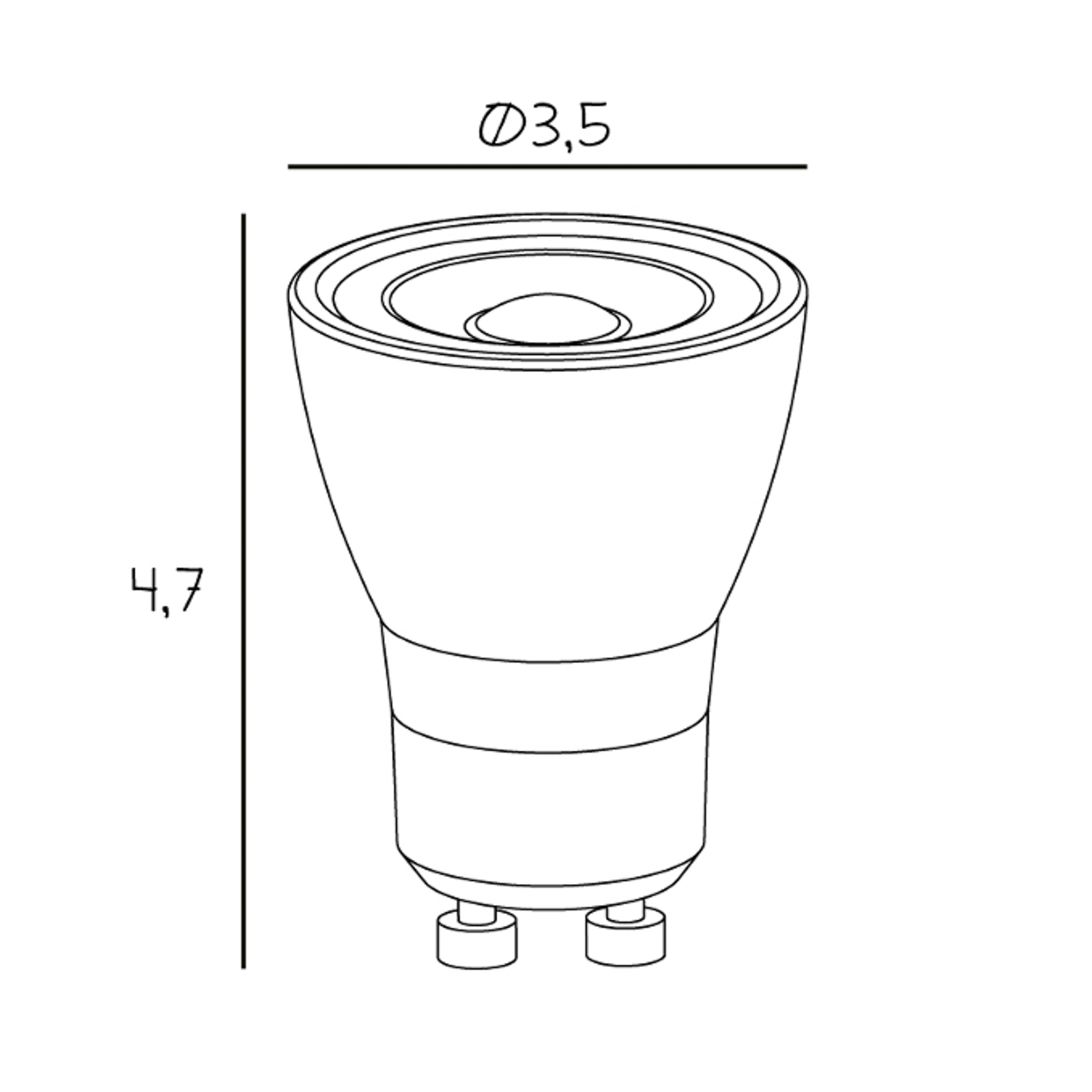 Lâmpada Mini Spot LED 5W (400lm) 3000K Dim. GU10 - Design by Us
