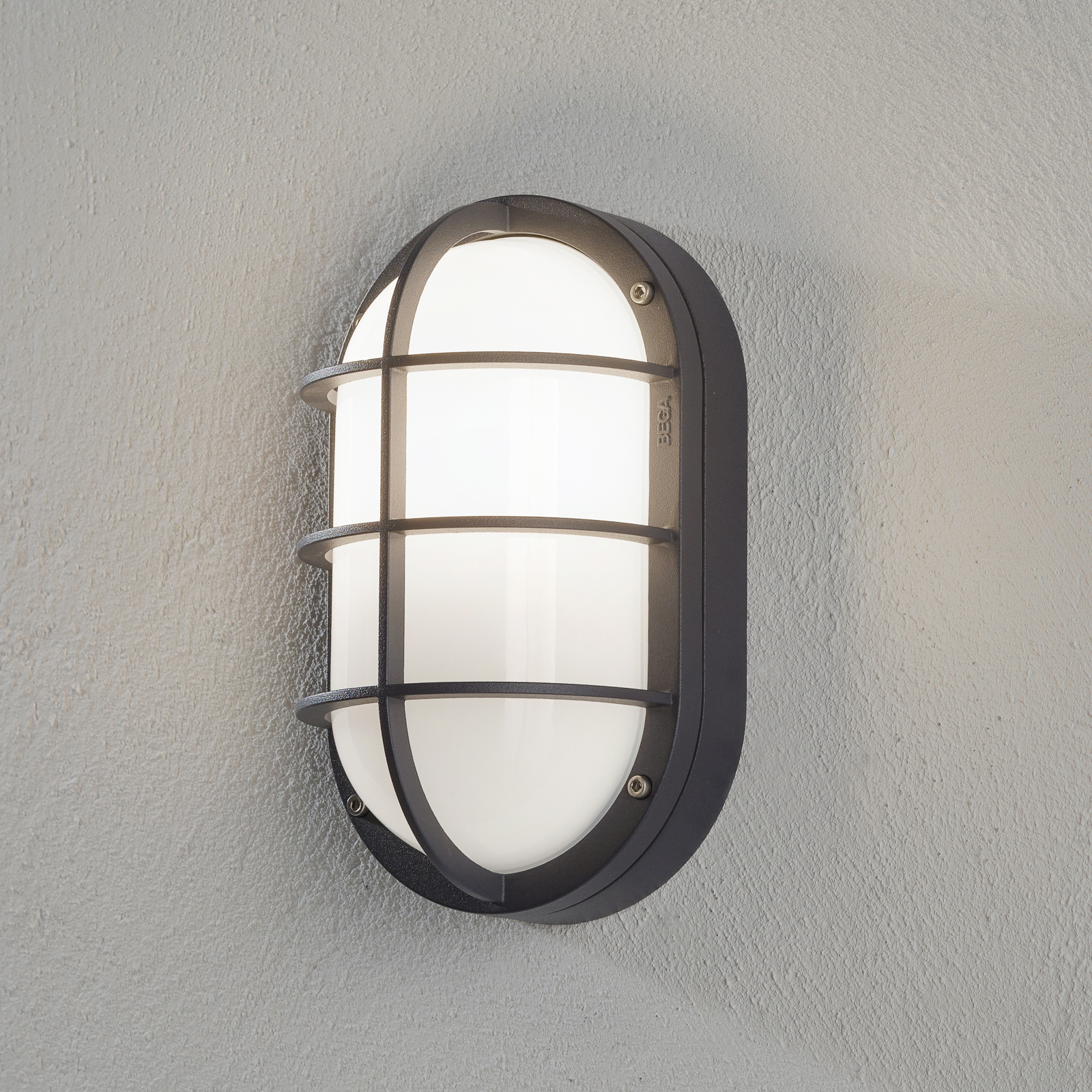 Bega 228 Utomhusvagglampa Oval 22 X 13 Cm Grafit Lamp24 Se