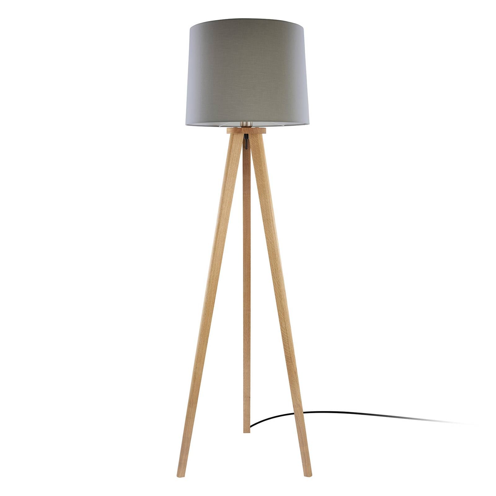 HerzBlut Elli Stehleuchte, asteiche geölt/taupe