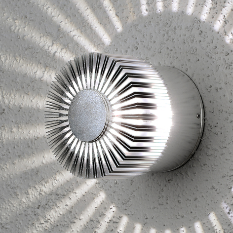 LED-Außenwandlampe Monza Strahlen rund silber 9cm