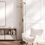 Lampa stojąca LED „Mother & Child”, mosiądz satynowany, lampka do czytania