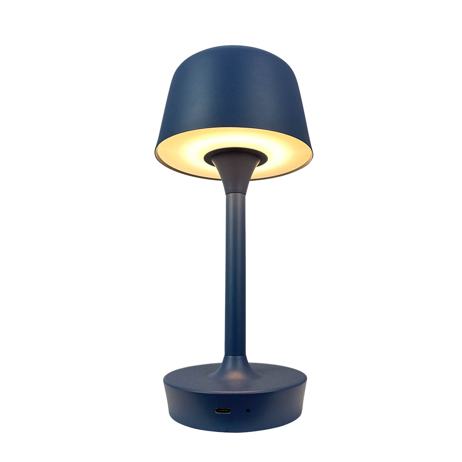 Dyberg Larsen LED table lamp Flow, blue, height 25 cm